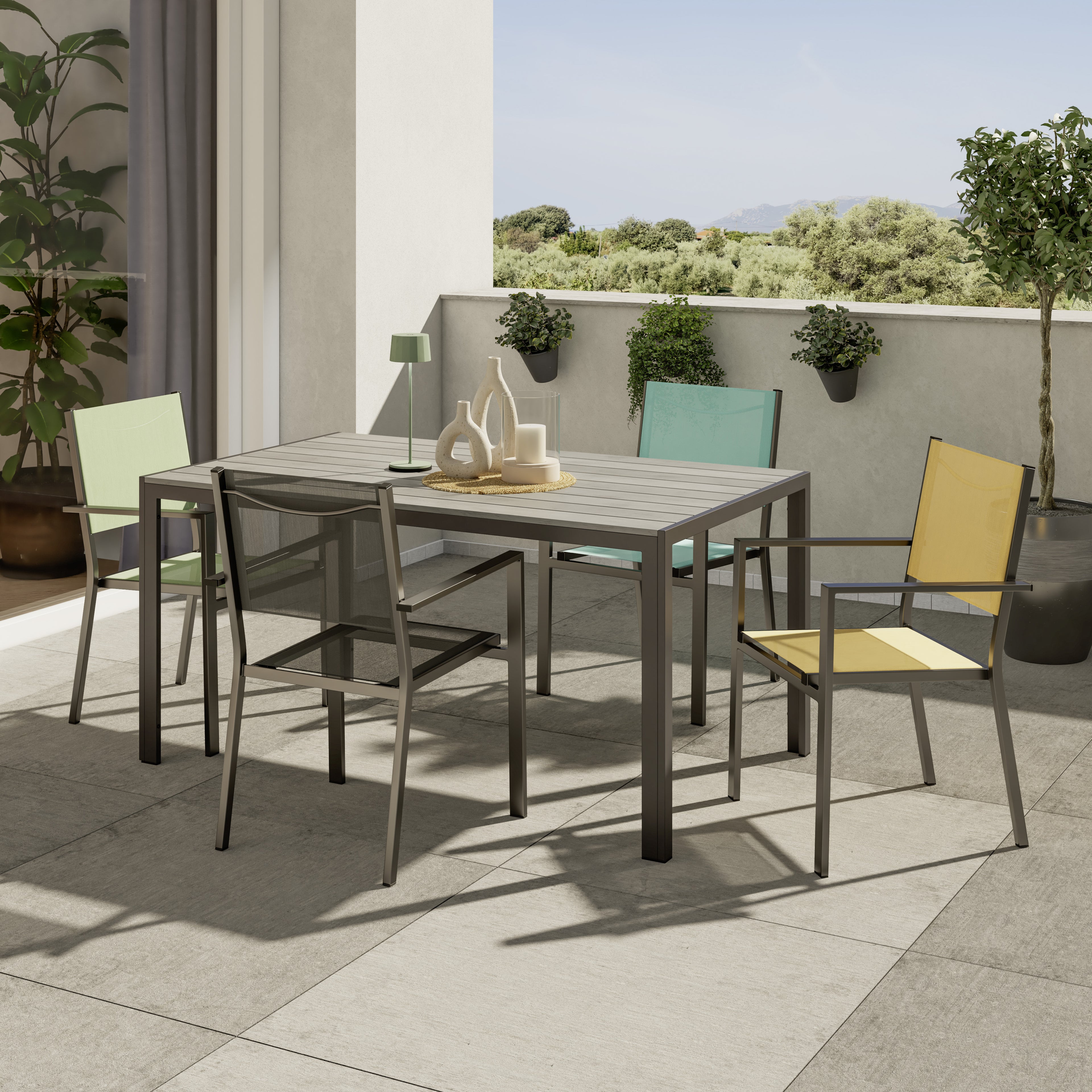 Gartentisch Grau 150 cm