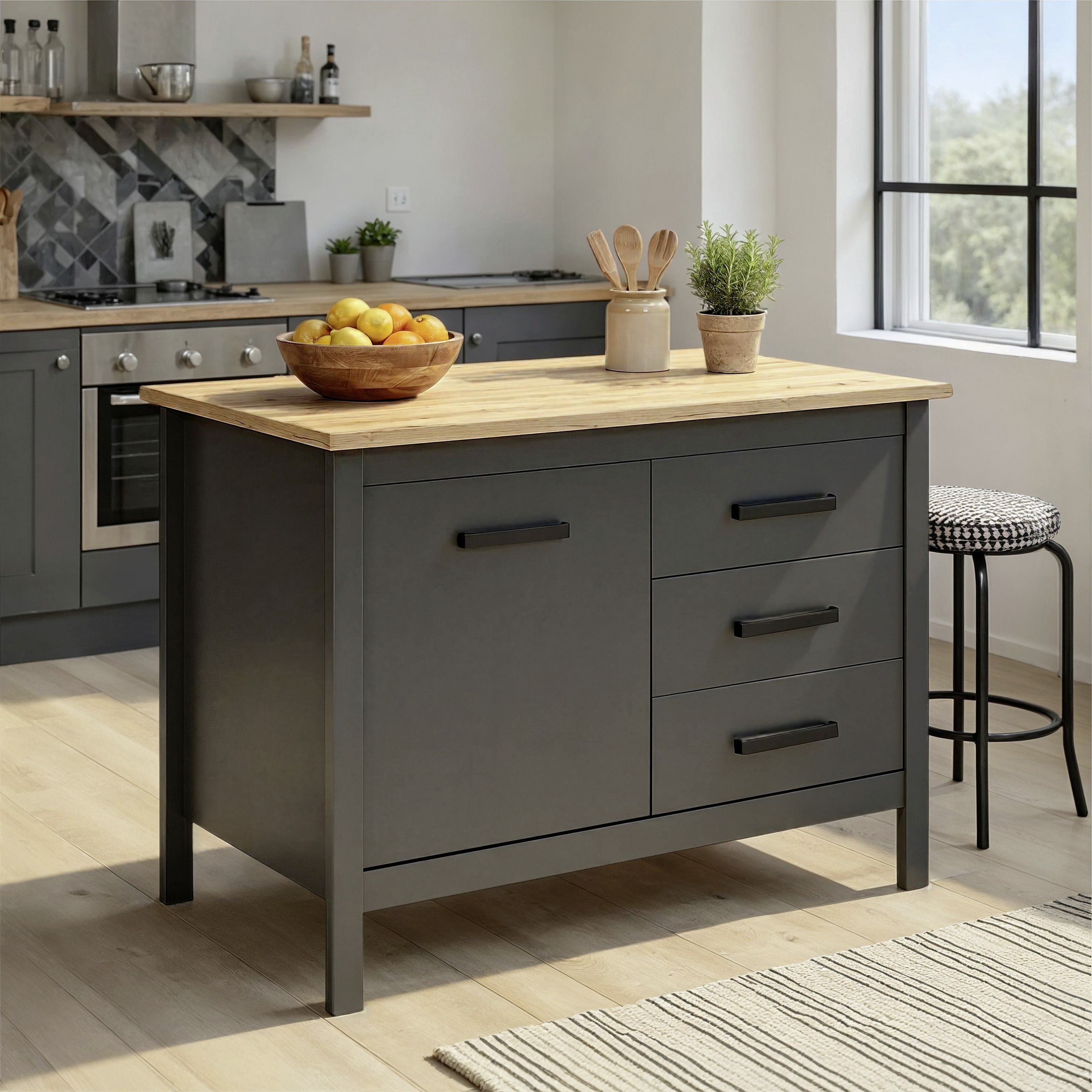 Kücheninsel schwarz