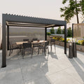 Pavillon mit Beleuchtung und 4 Textilen Rollos
