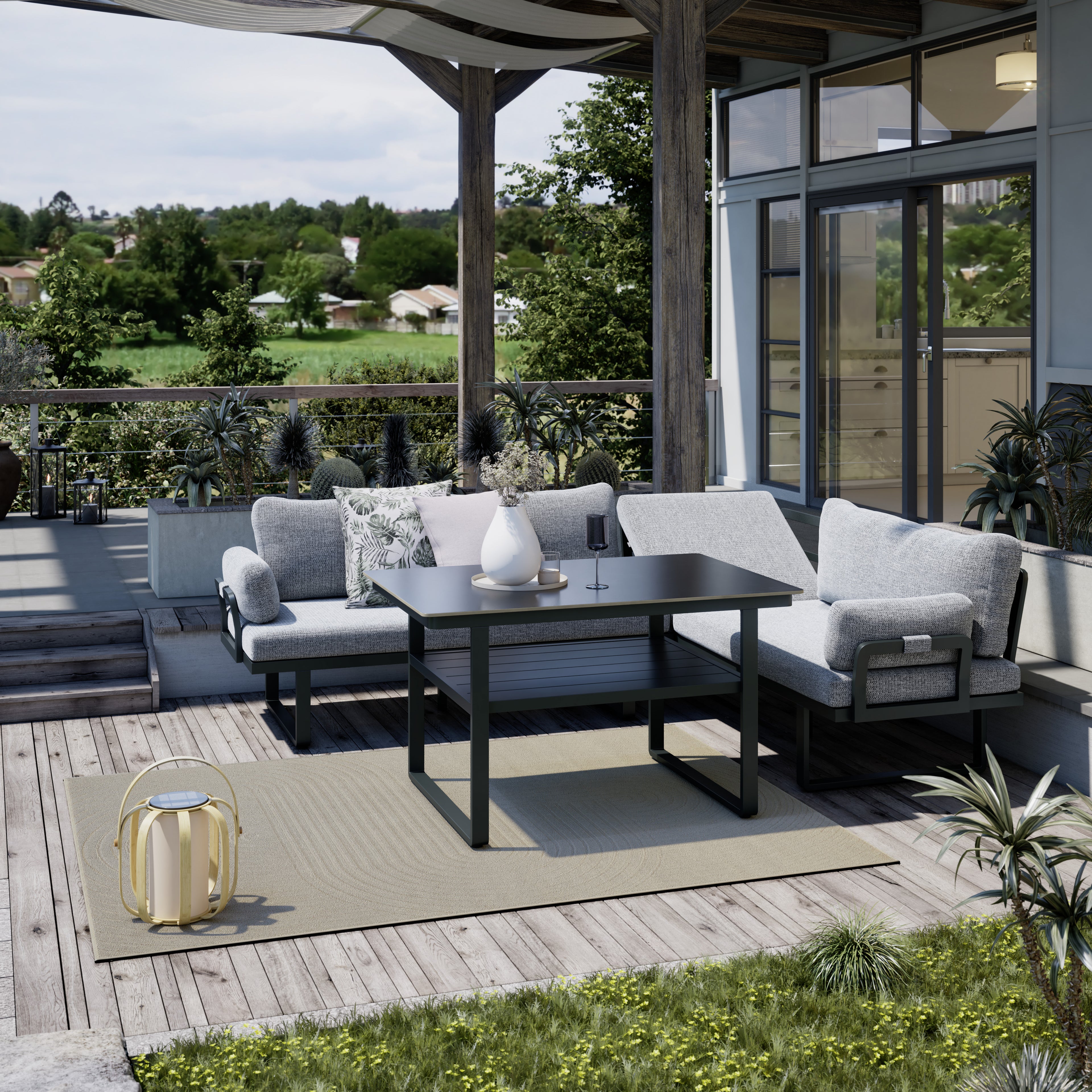 Dining-Loungeset mit Sonnenliegefunktion
