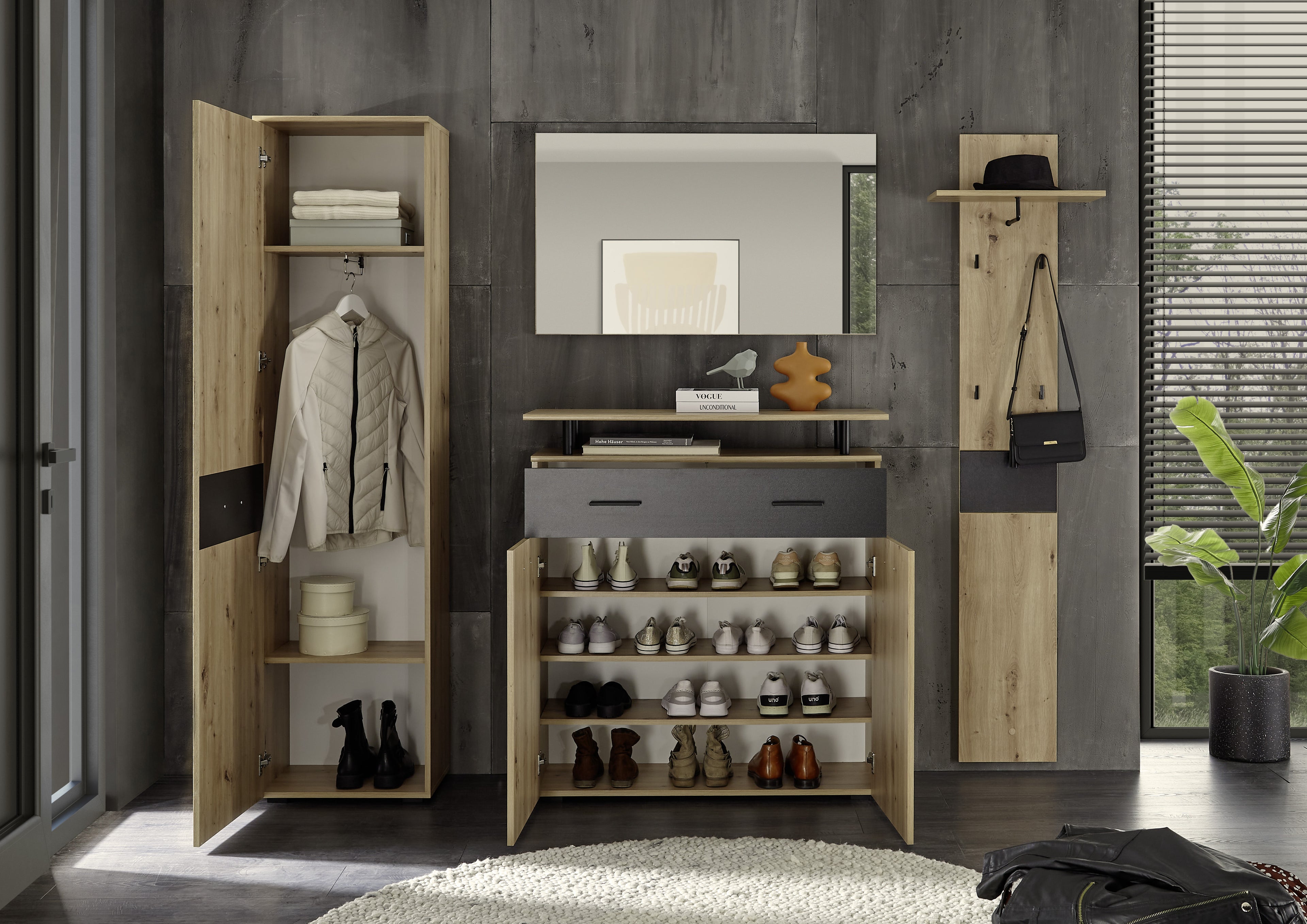 Komplett Garderobe Holz