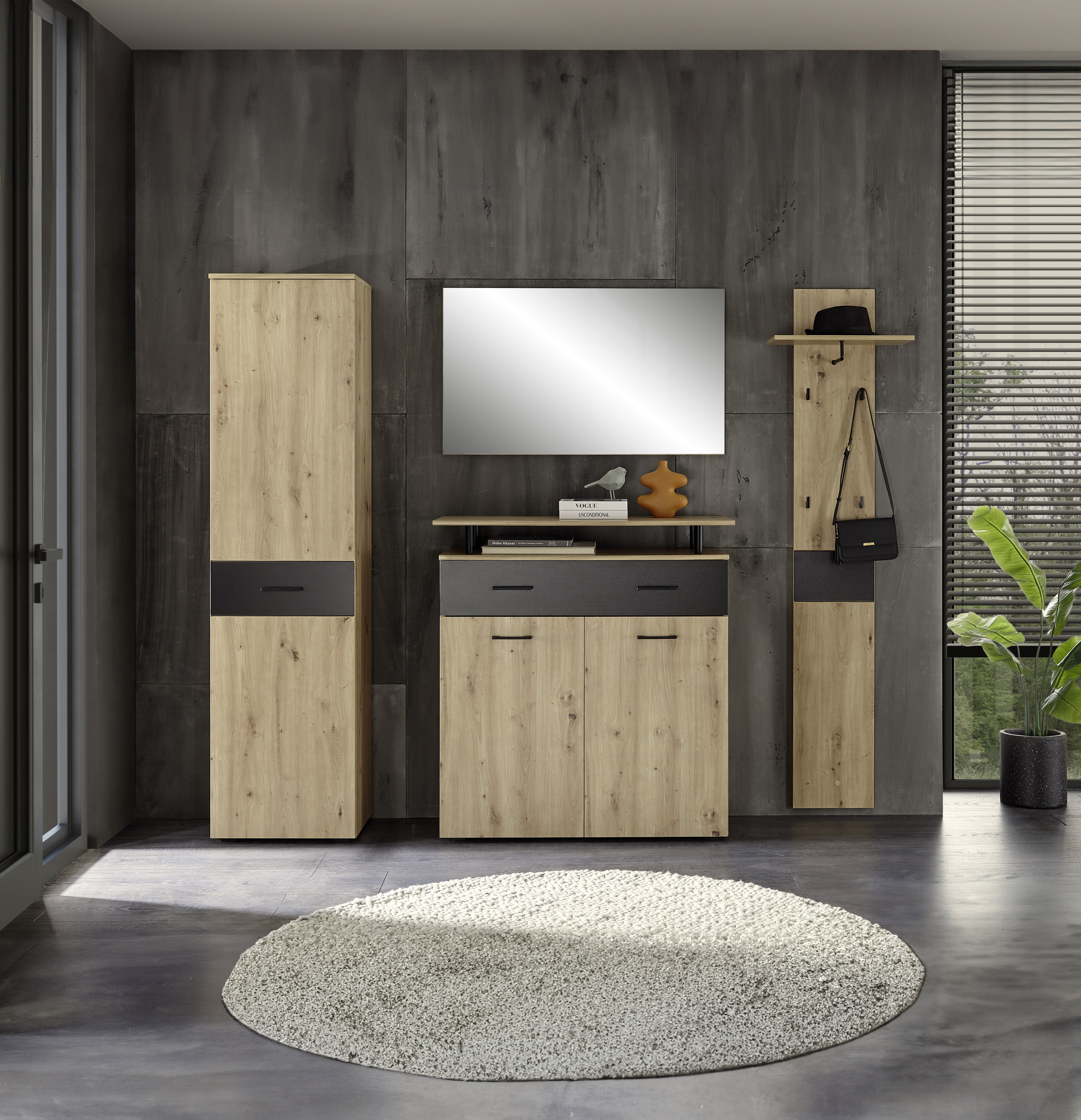 Komplett Garderobe Holz