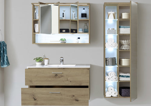 Badezimmer Hochschrank mit Spiegel
