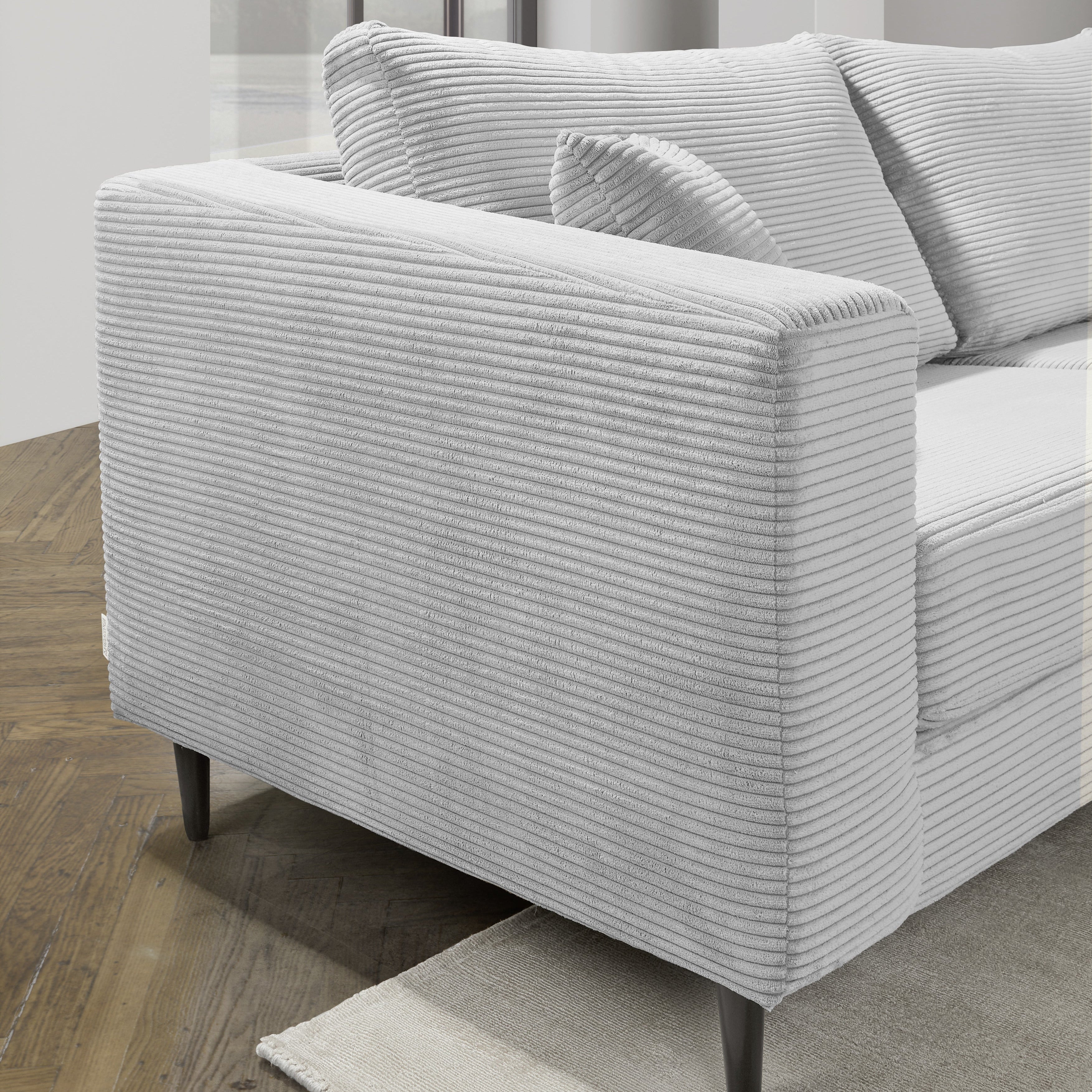 Ecksofa Cord Grau
