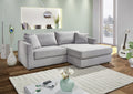 Ecksofa Cord Hellgrau