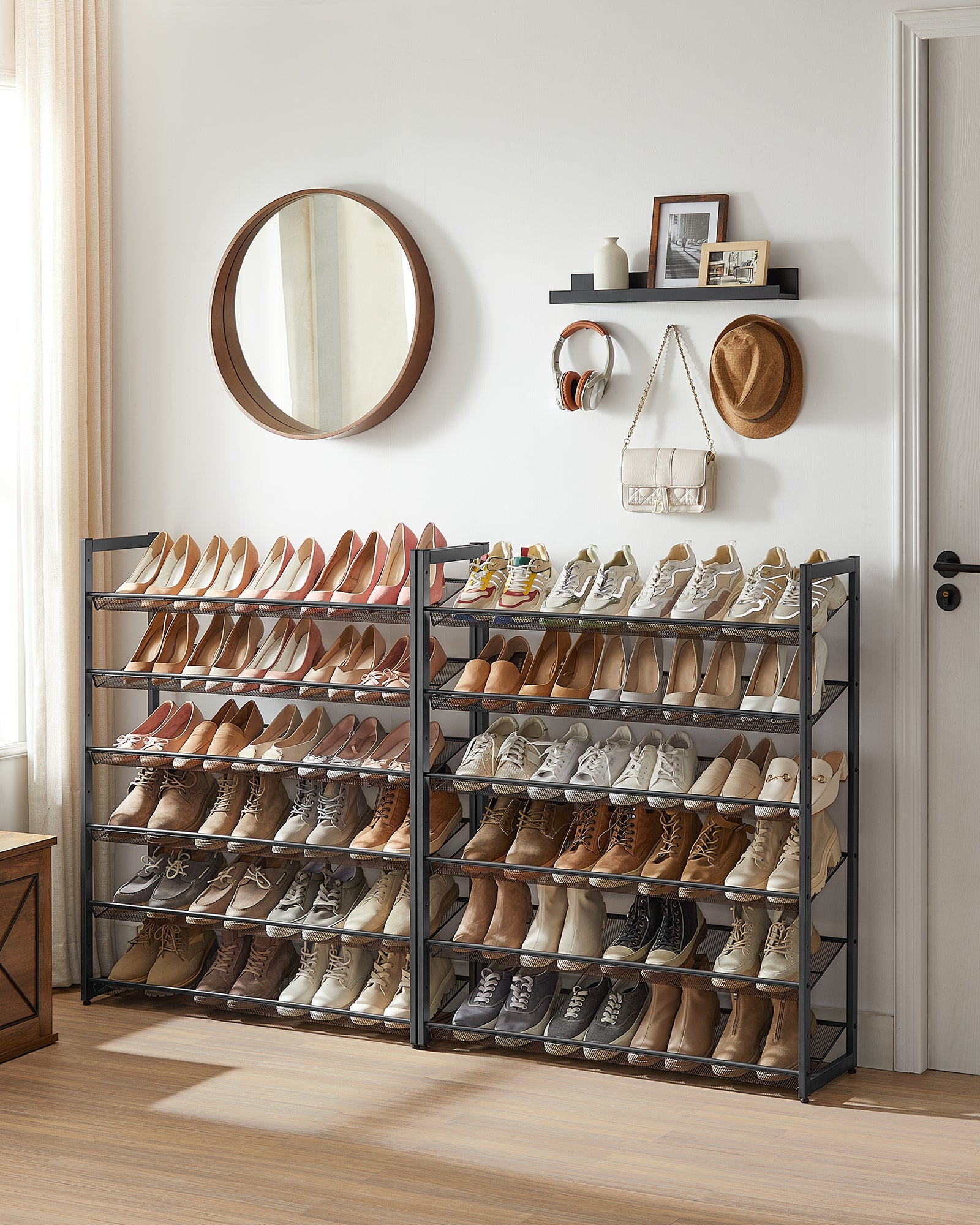 Schuhregal schwarz 12 Einlegeböden