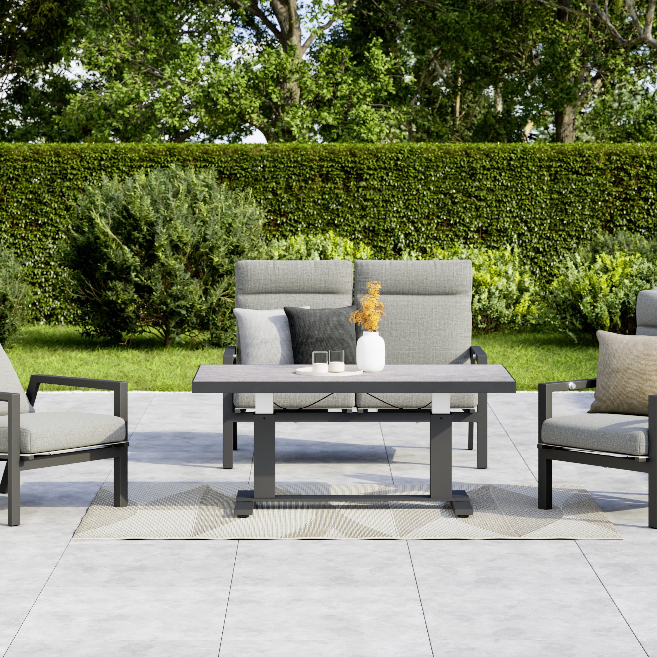 Garten 2-Sitzer-Bank Grau