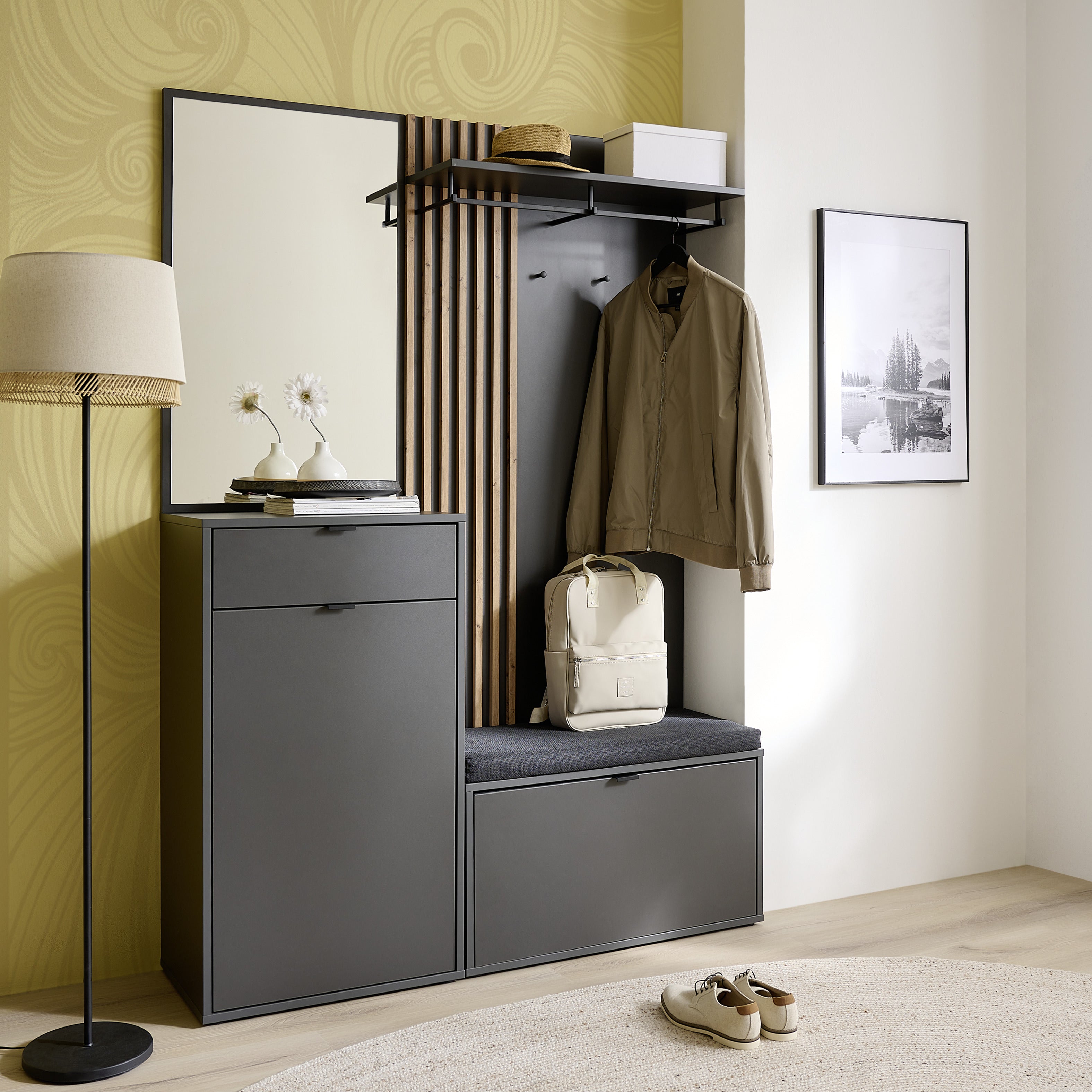Komplett Garderobe Graphit