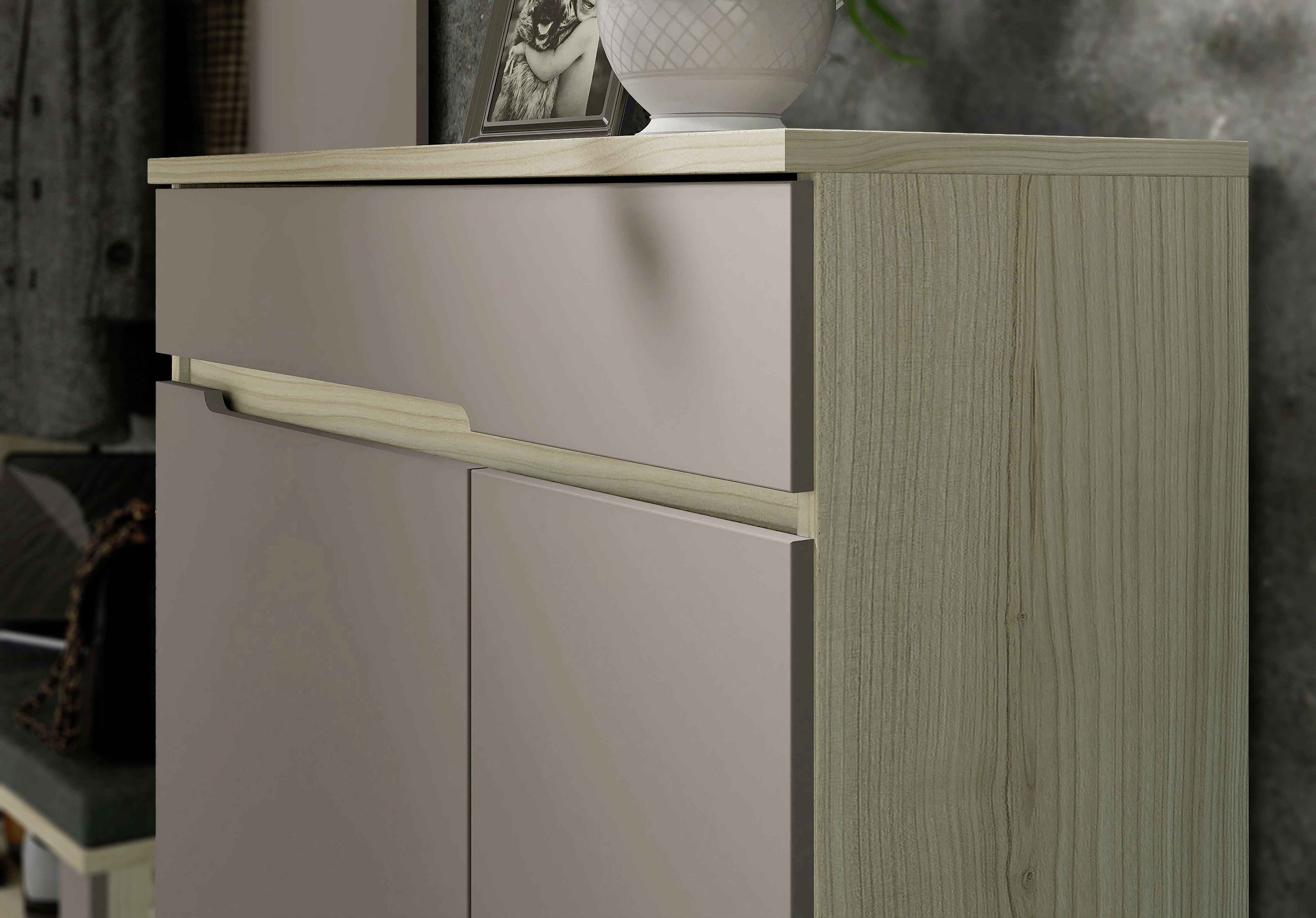 Schuhschrank Eichefarben/Taupe