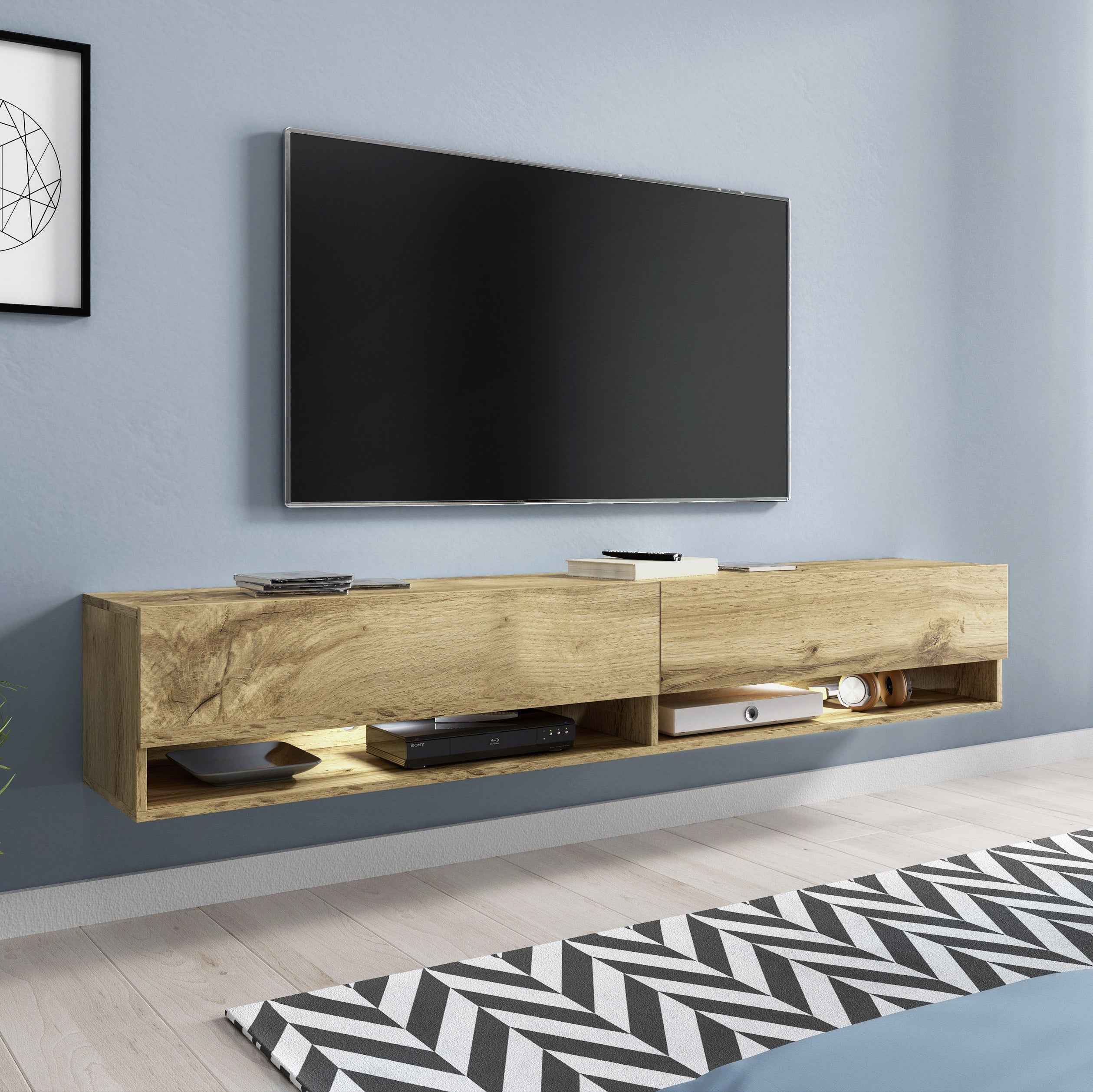 Lowboard Eiche mit Beleuchtung