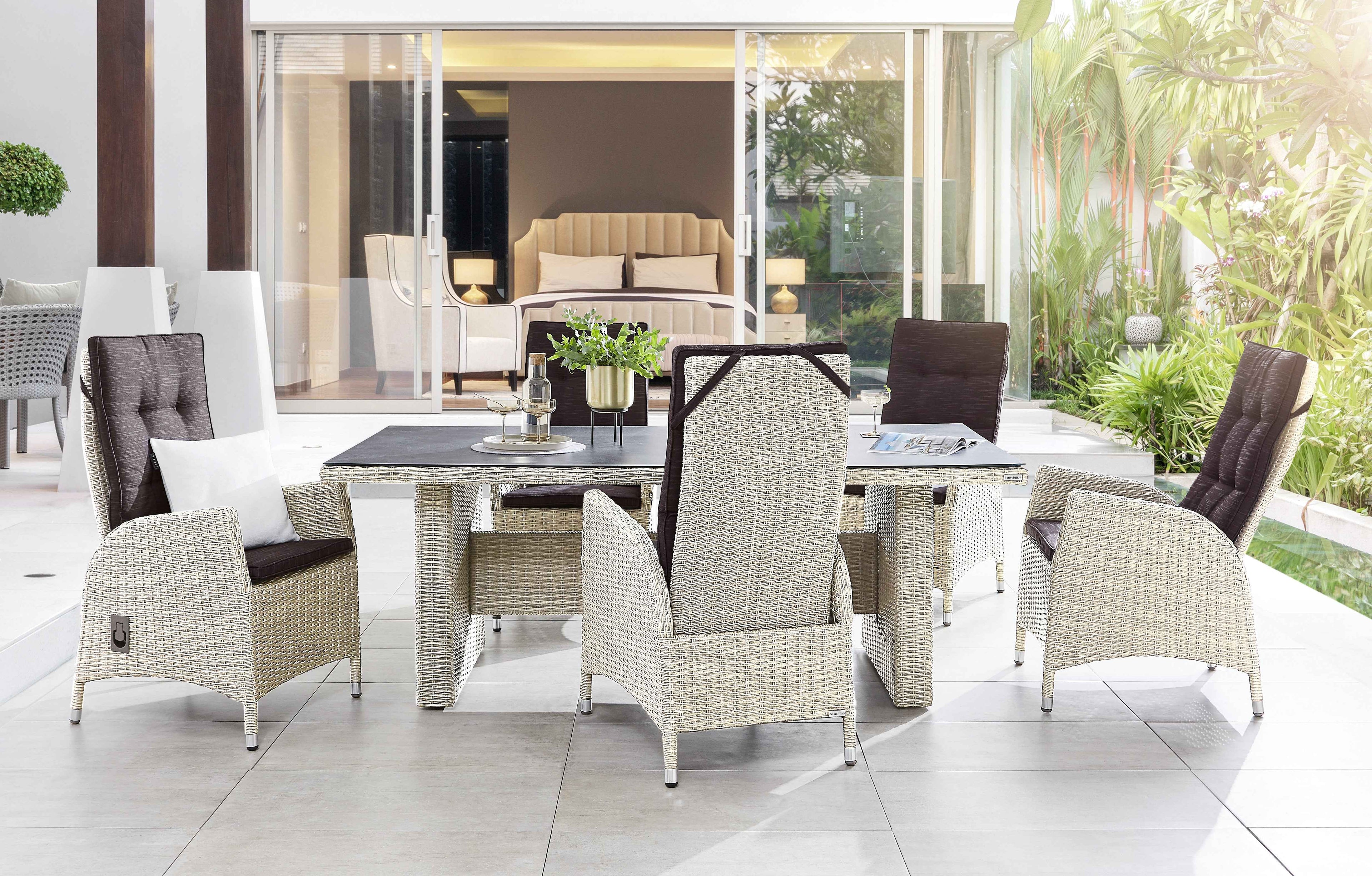 Gartentisch Beige/Grau