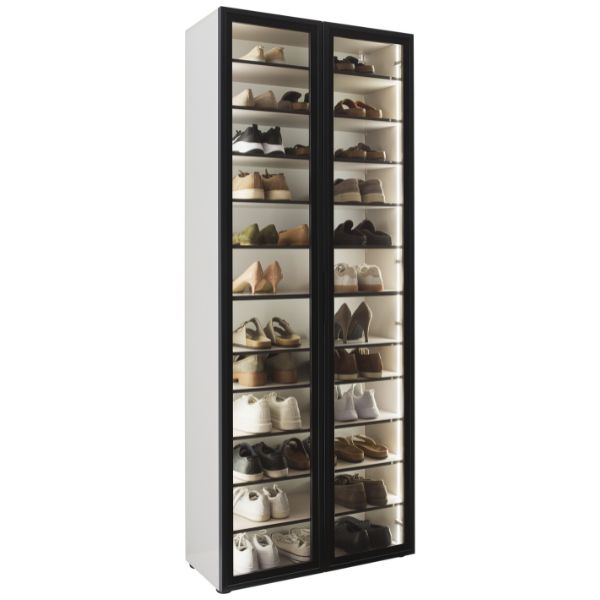 Schuhschrank Schwarz/Kaschmir mit Beleuchtung