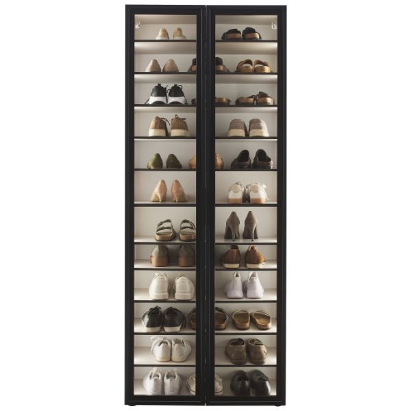 Schuhschrank Schwarz/Kaschmir mit Beleuchtung