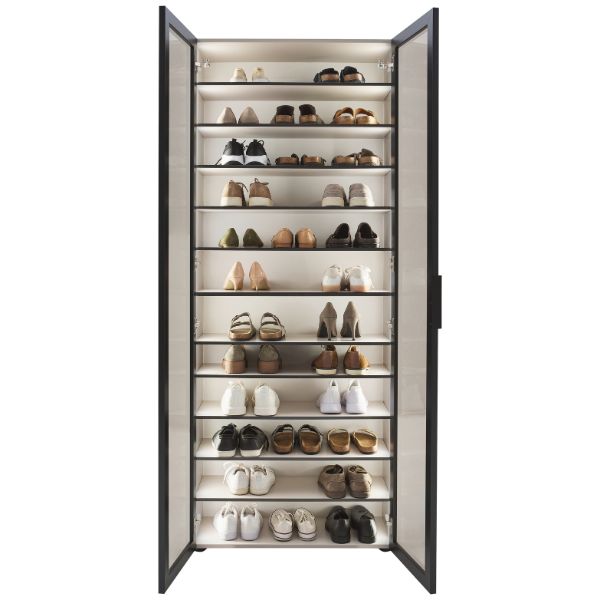 Schuhschrank Schwarz/Kaschmir mit Beleuchtung