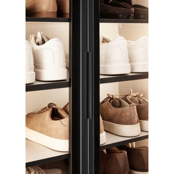 Schuhschrank Schwarz/Kaschmir mit Beleuchtung