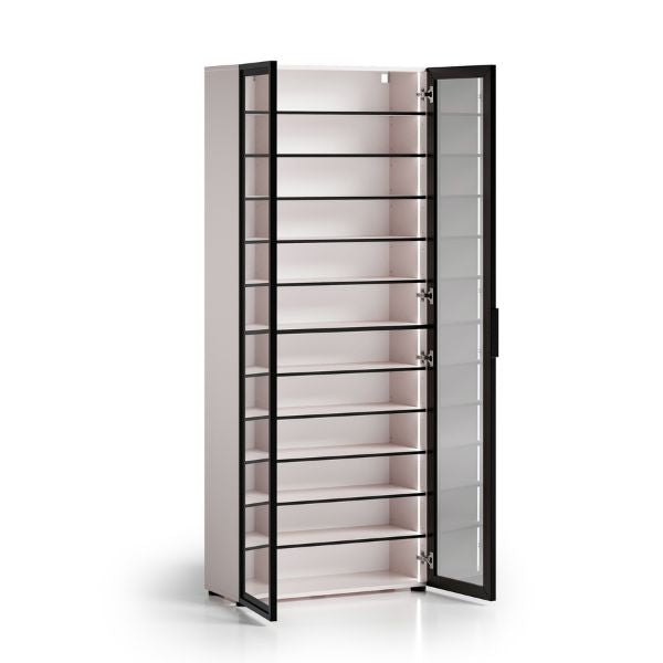Schuhschrank Schwarz/Kaschmir mit Beleuchtung