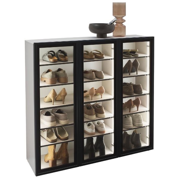 Schuhschrank Schwarz/Kaschmir mit Beleuchtung