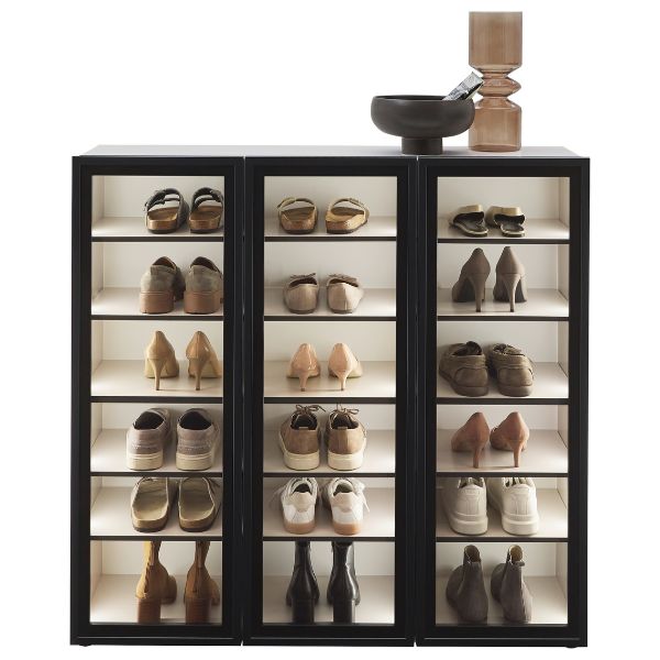 Schuhschrank Schwarz/Kaschmir mit Beleuchtung