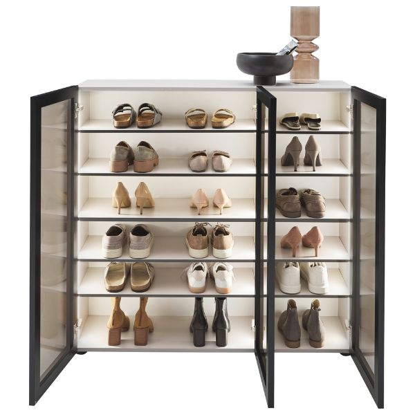 Schuhschrank Schwarz/Kaschmir mit Beleuchtung