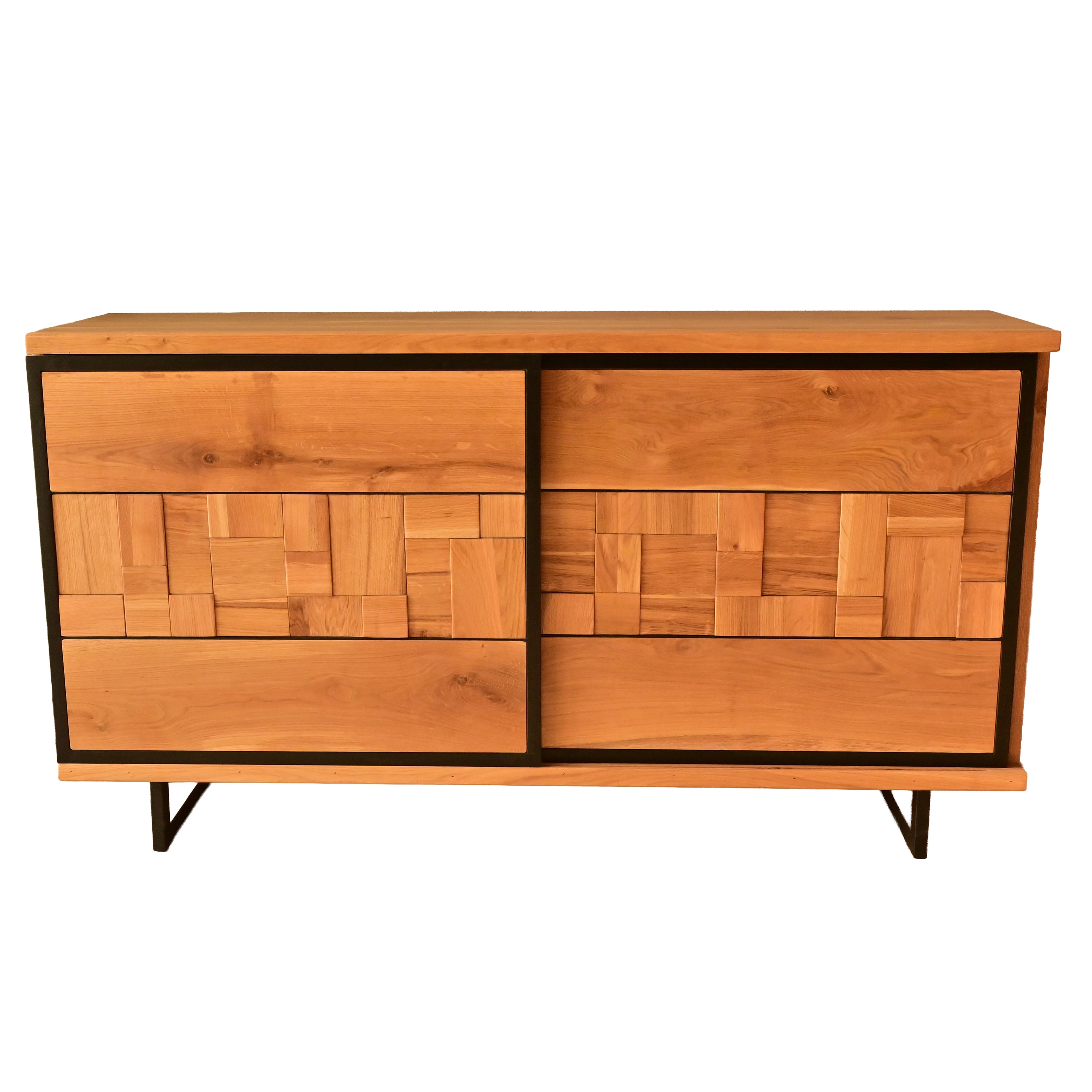 Sideboard 3D-Optik Eiche massiv 170cm