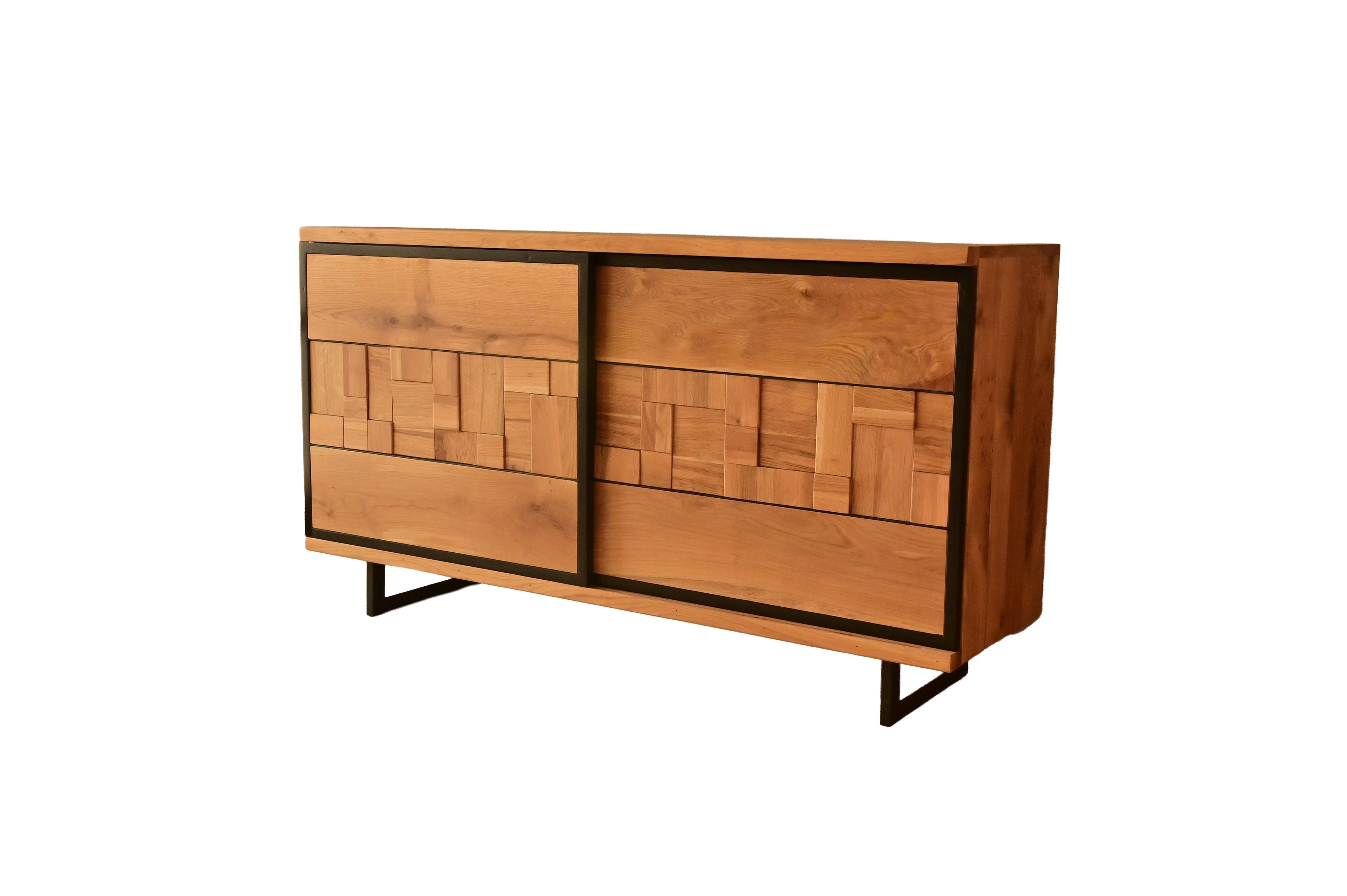 Sideboard 3D-Optik Eiche massiv 170cm