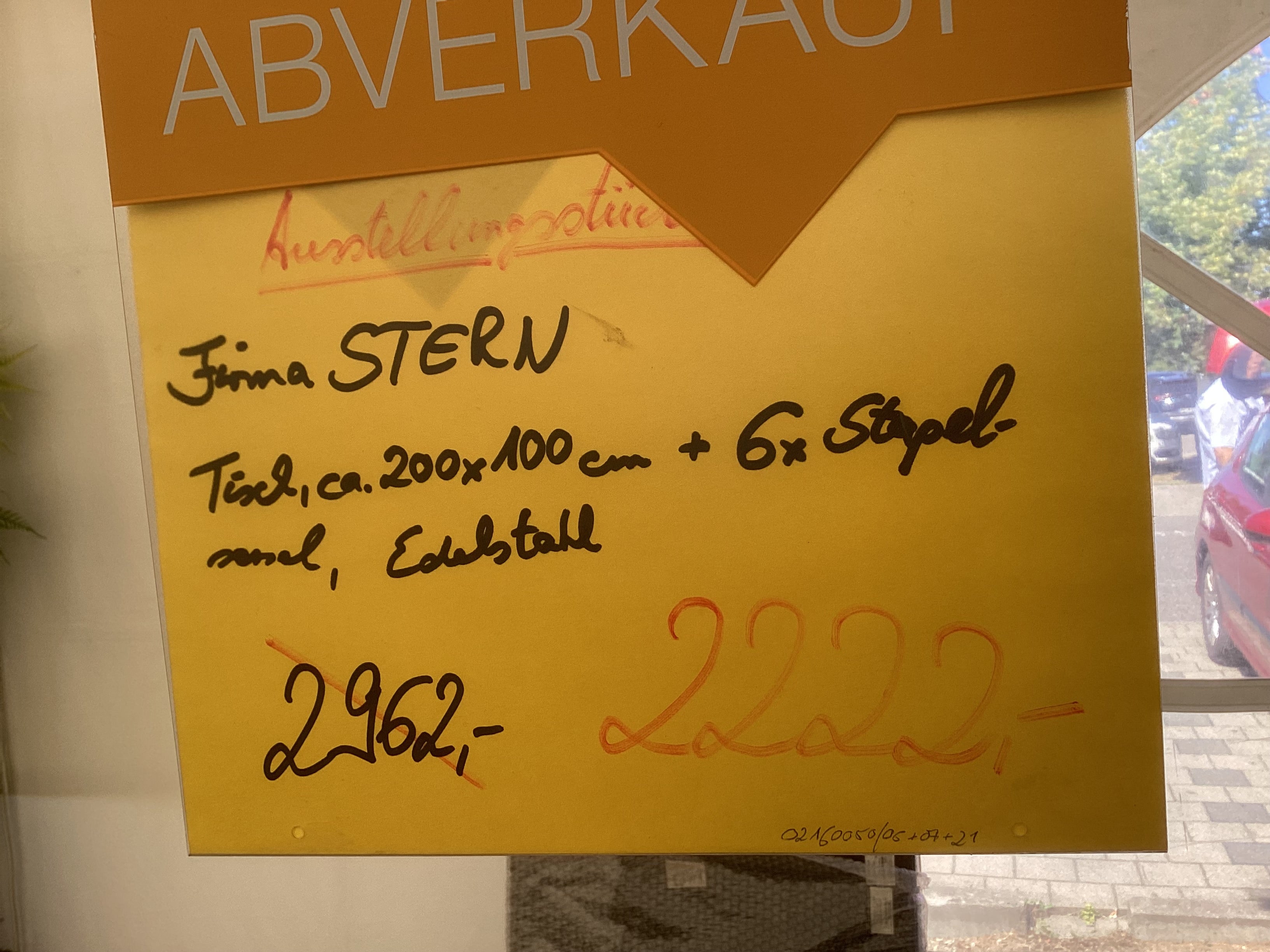 Stern Tischgruppe Ausstellungsstück