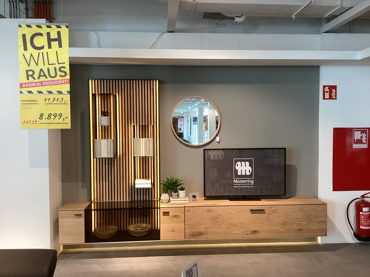 Musterring Wohnwand Inklusive Vitrine & Couchtisch