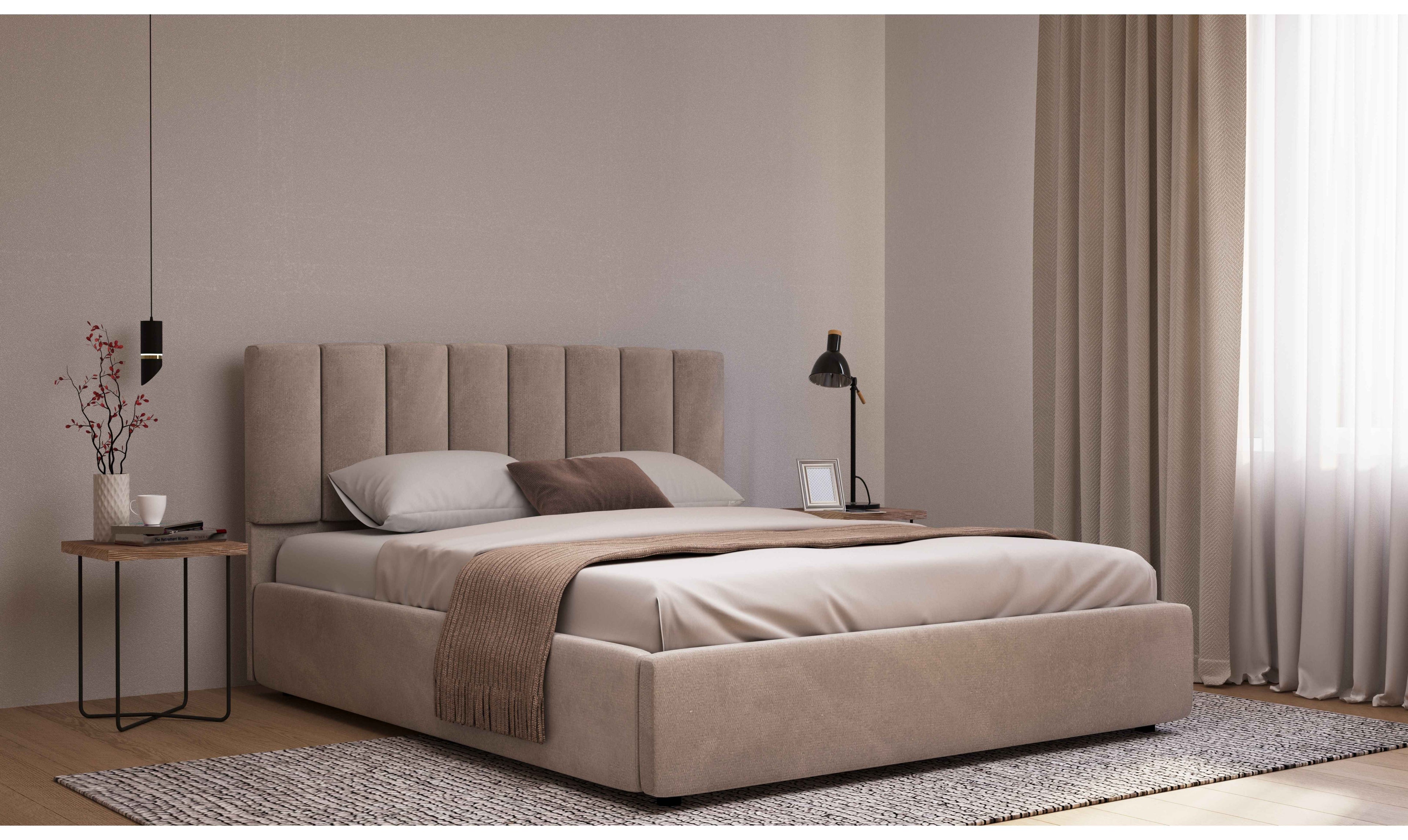 Polsterbett Beige