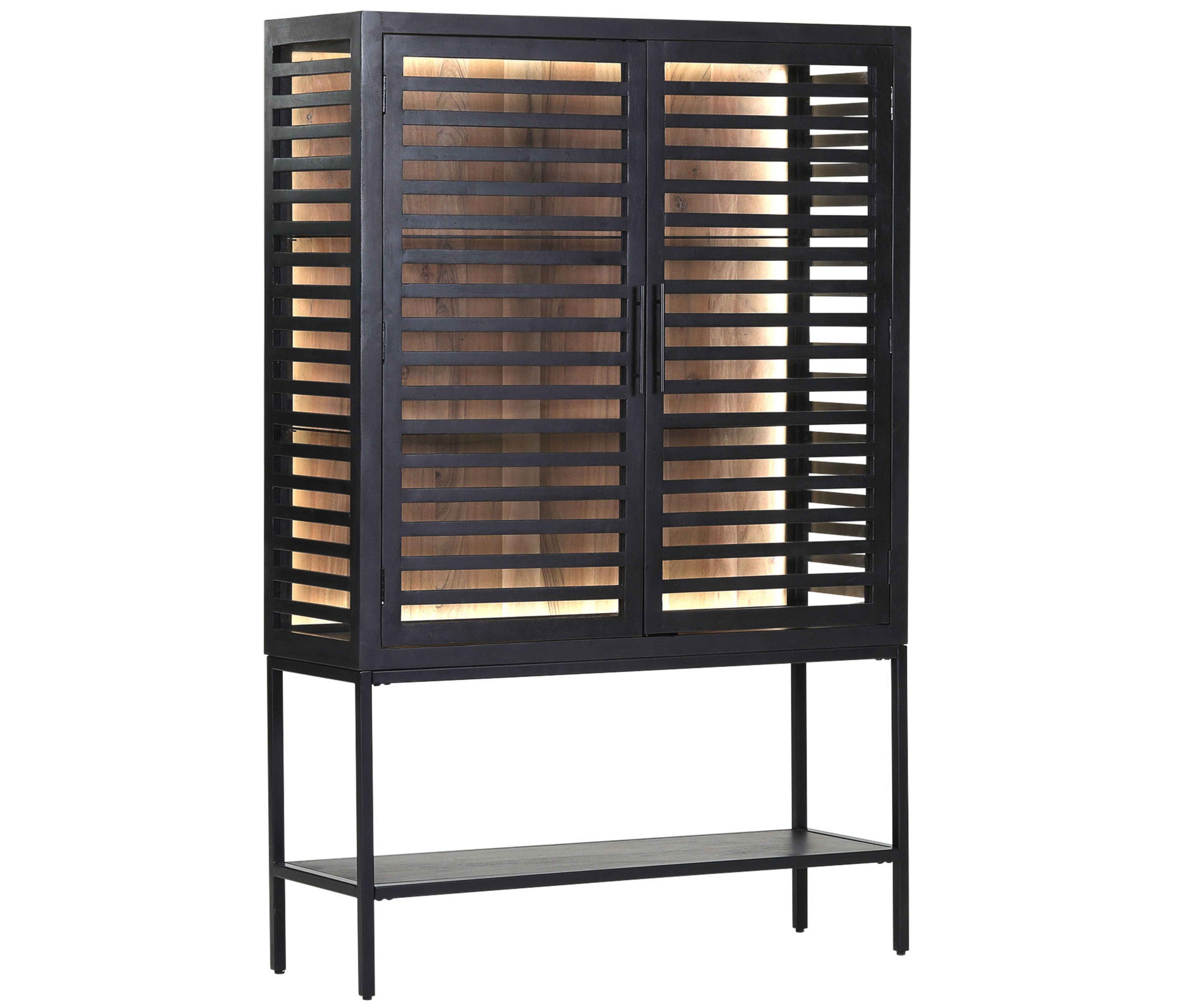 Highboard Schwarz mit Beleuchtung