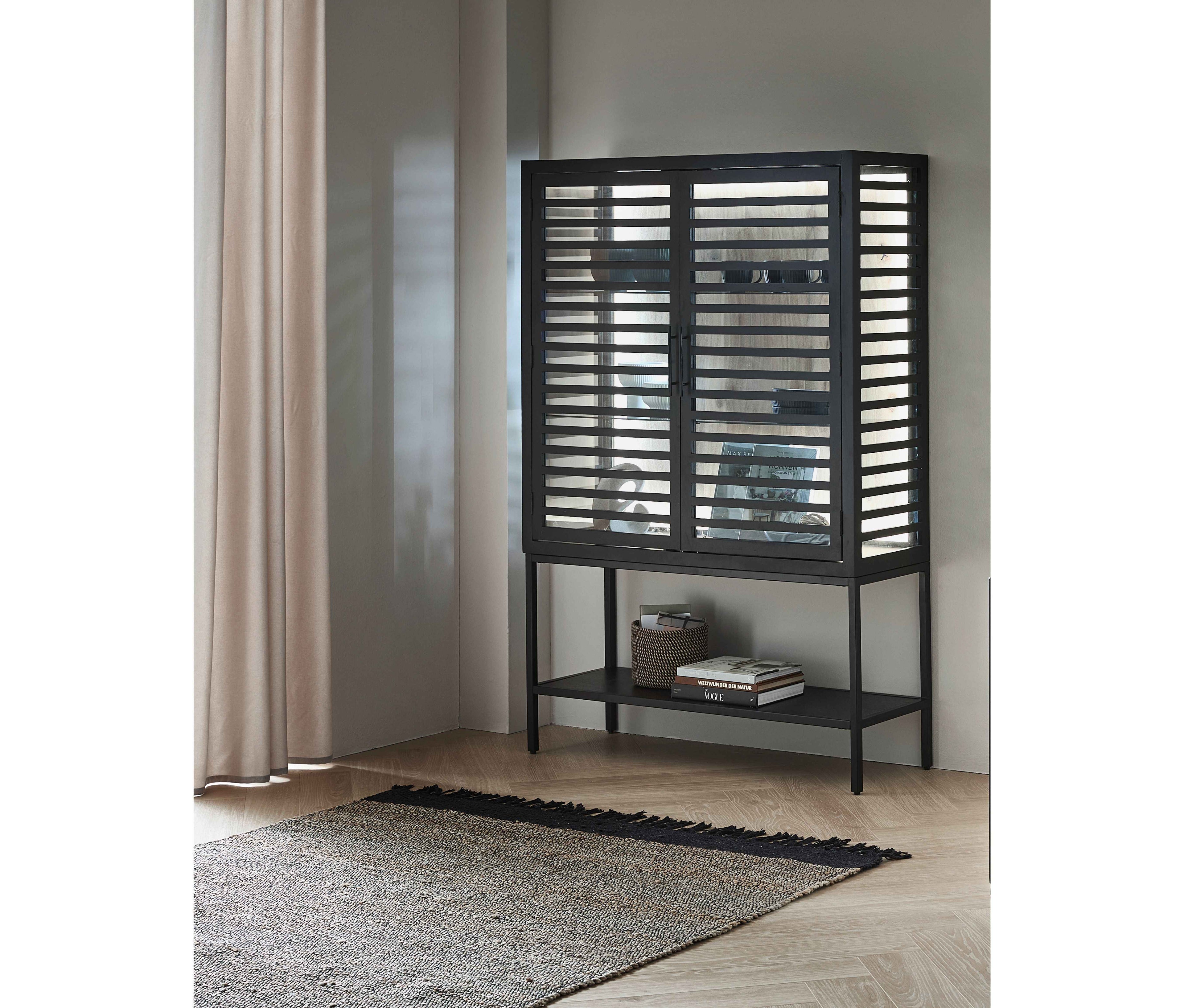 Highboard Schwarz mit Beleuchtung