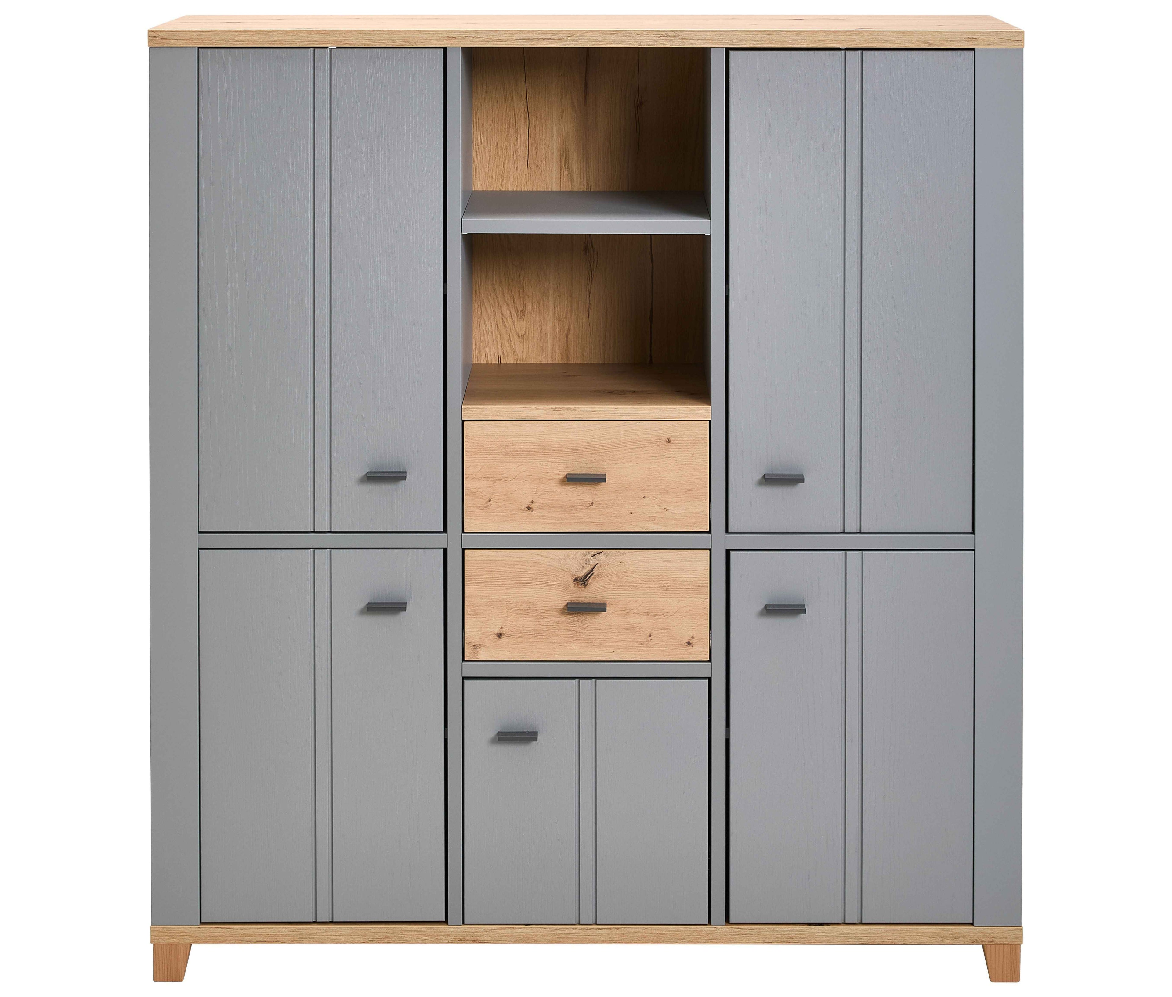 Highboard Eiche Artisan/Grau