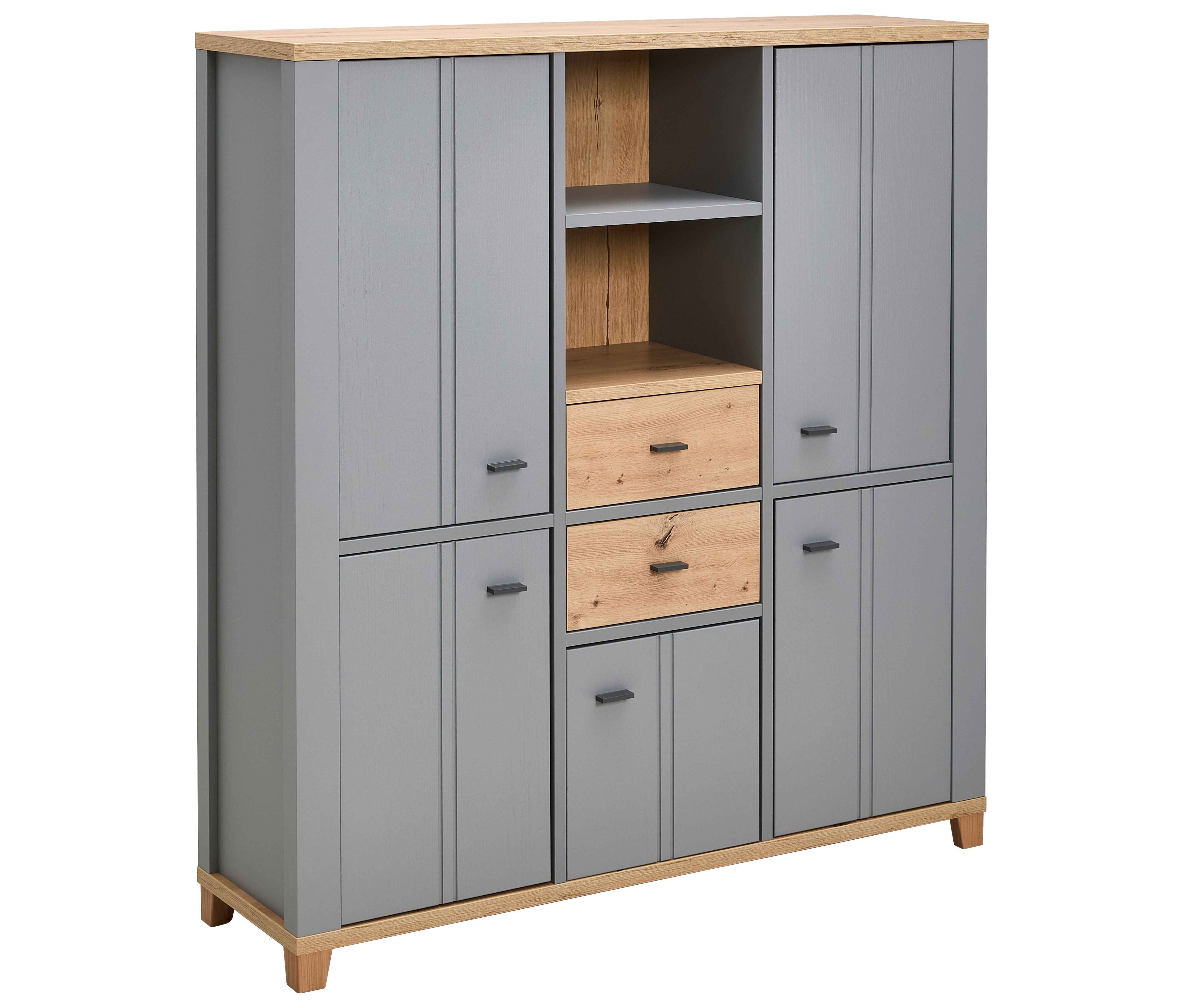 Highboard Eiche Artisan/Grau