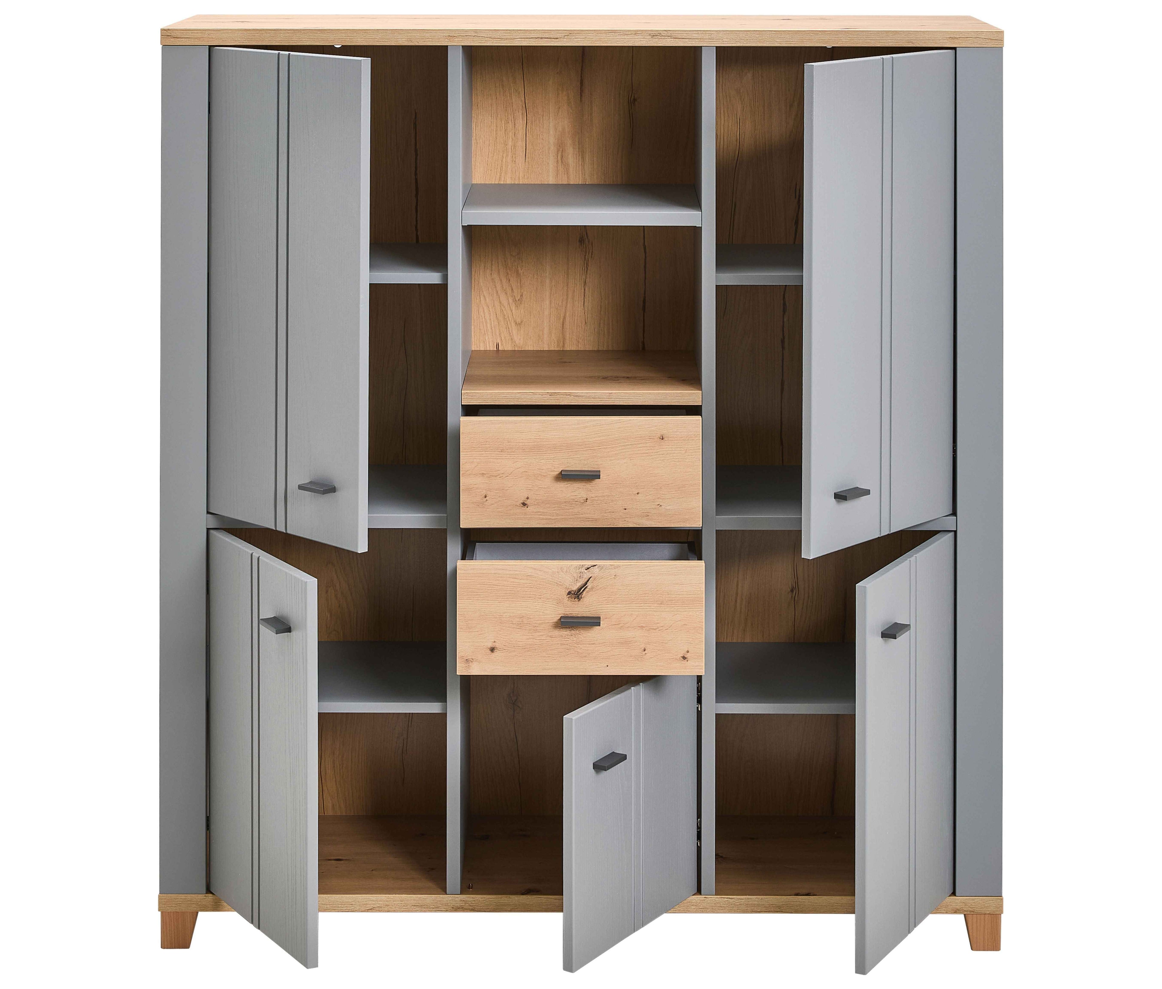 Highboard Eiche Artisan/Grau