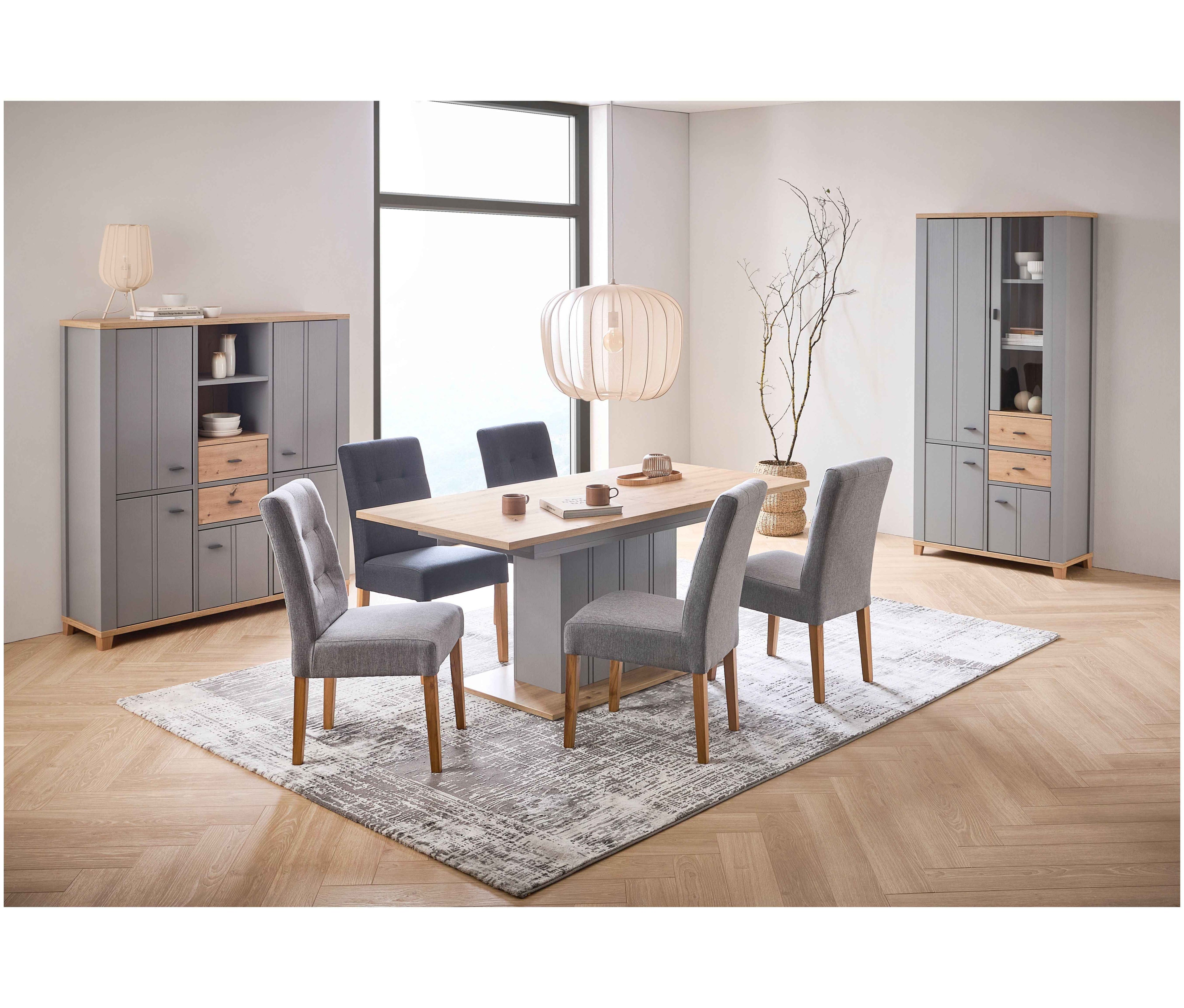 Highboard Eiche Artisan/Grau