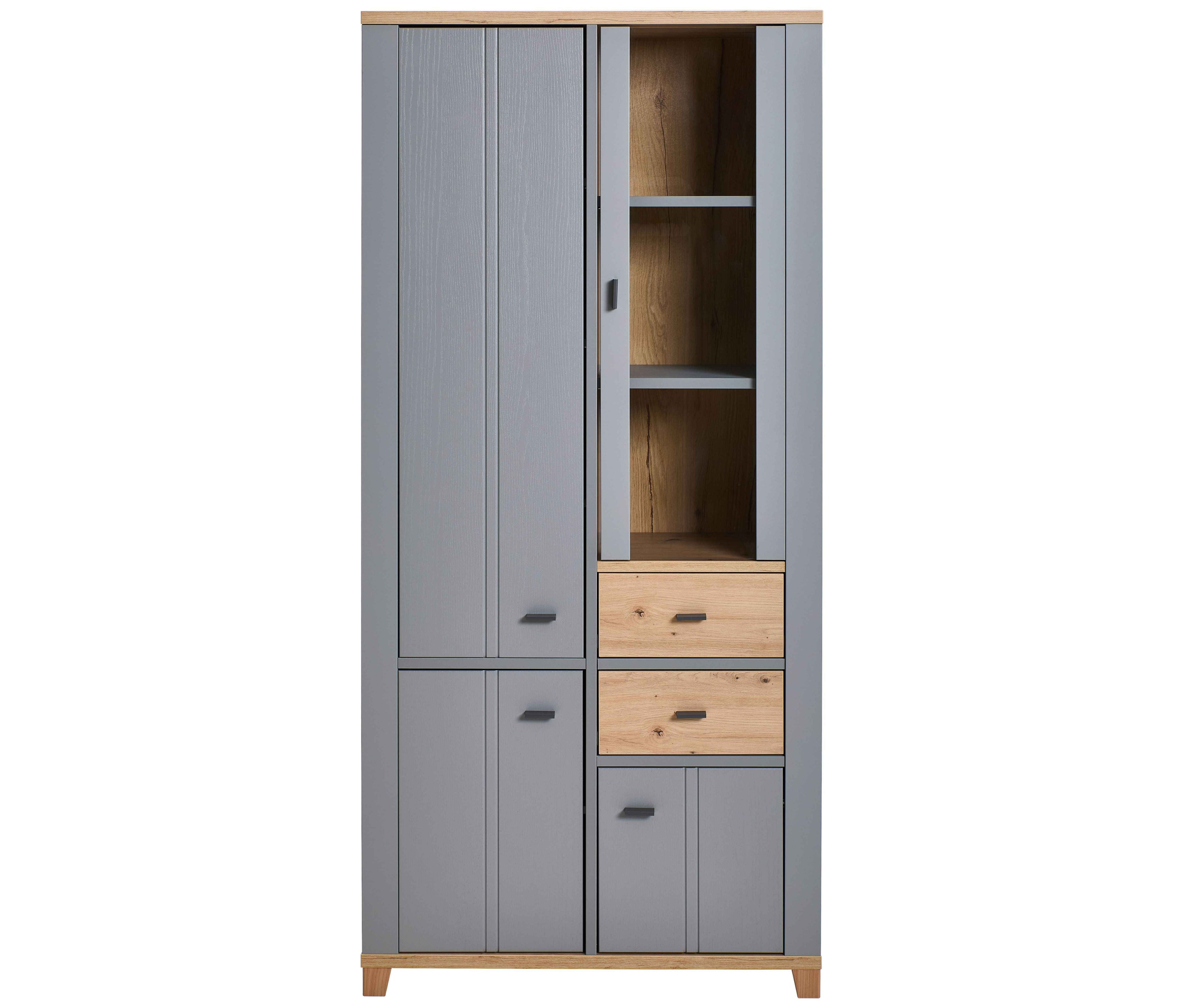 Vitrine Eiche Artisan/Grau