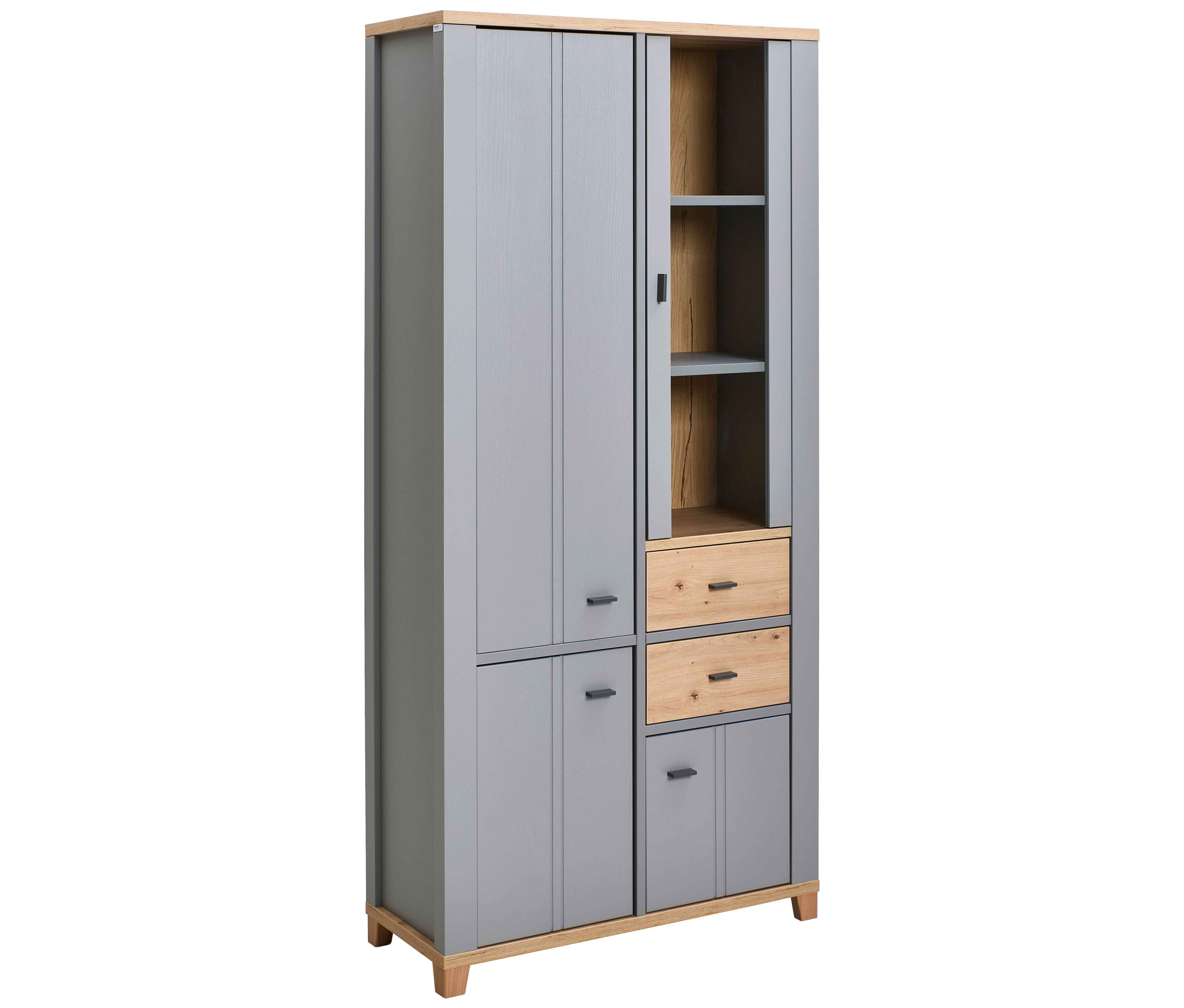 Vitrine Eiche Artisan/Grau