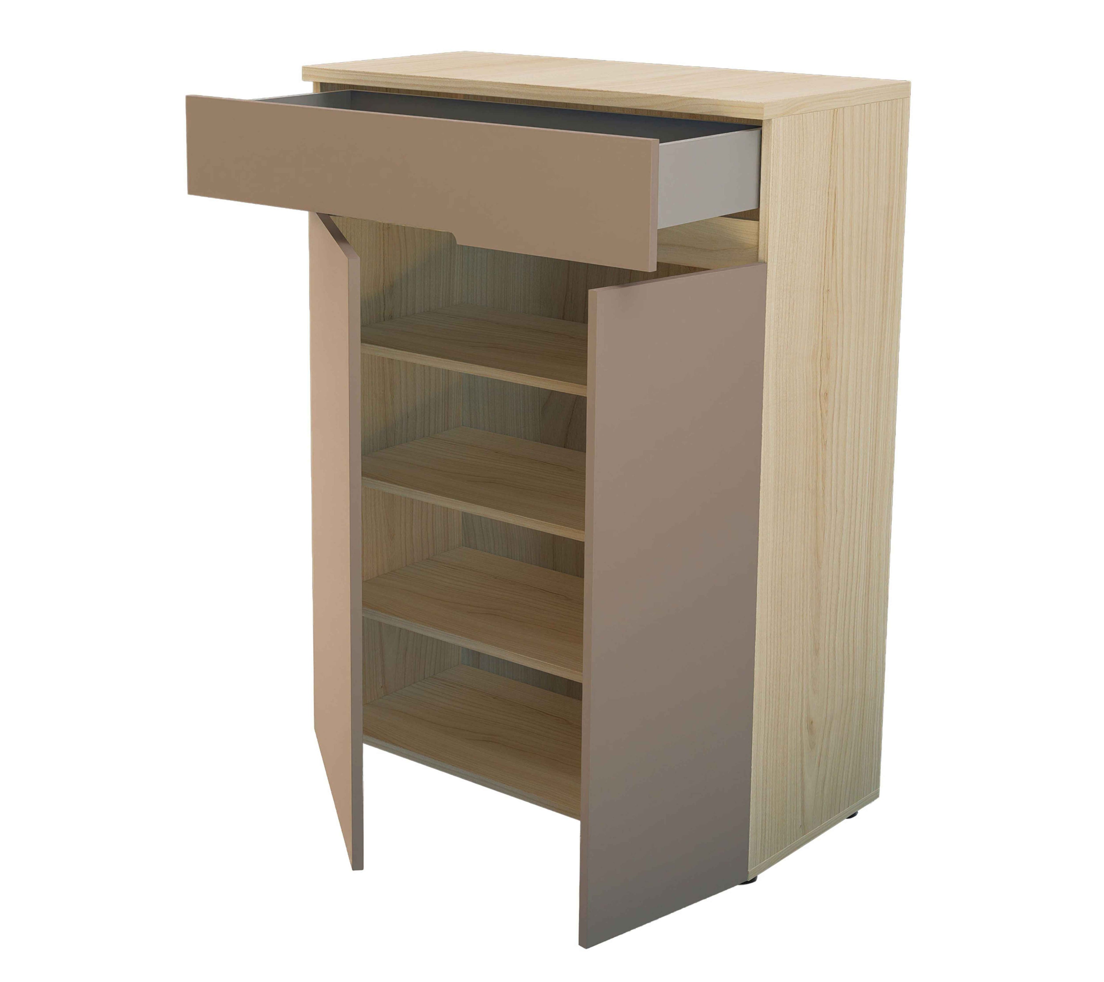 Schuhschrank Eichefarben/Taupe