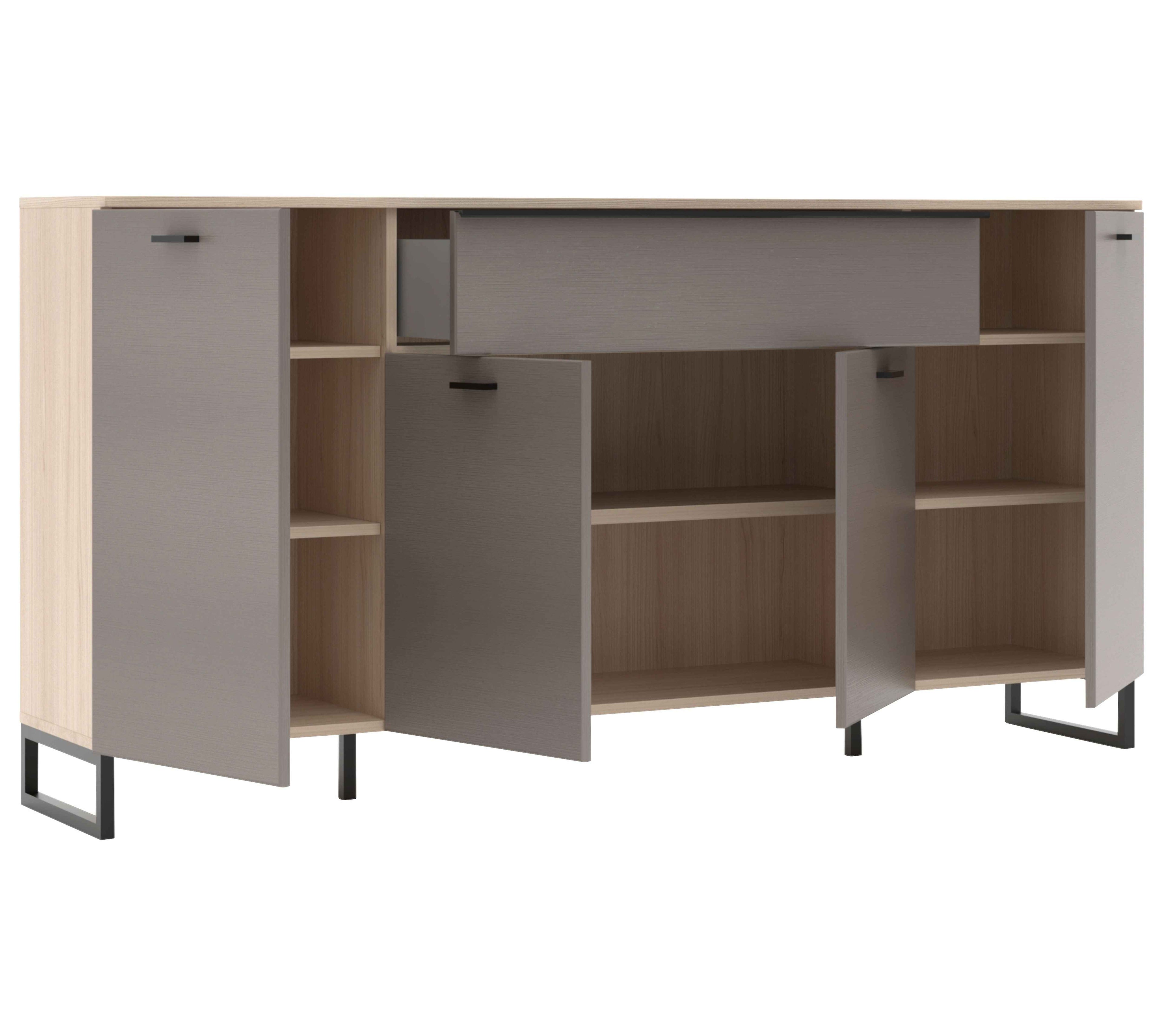 Sideboard Grau/Eichefarben