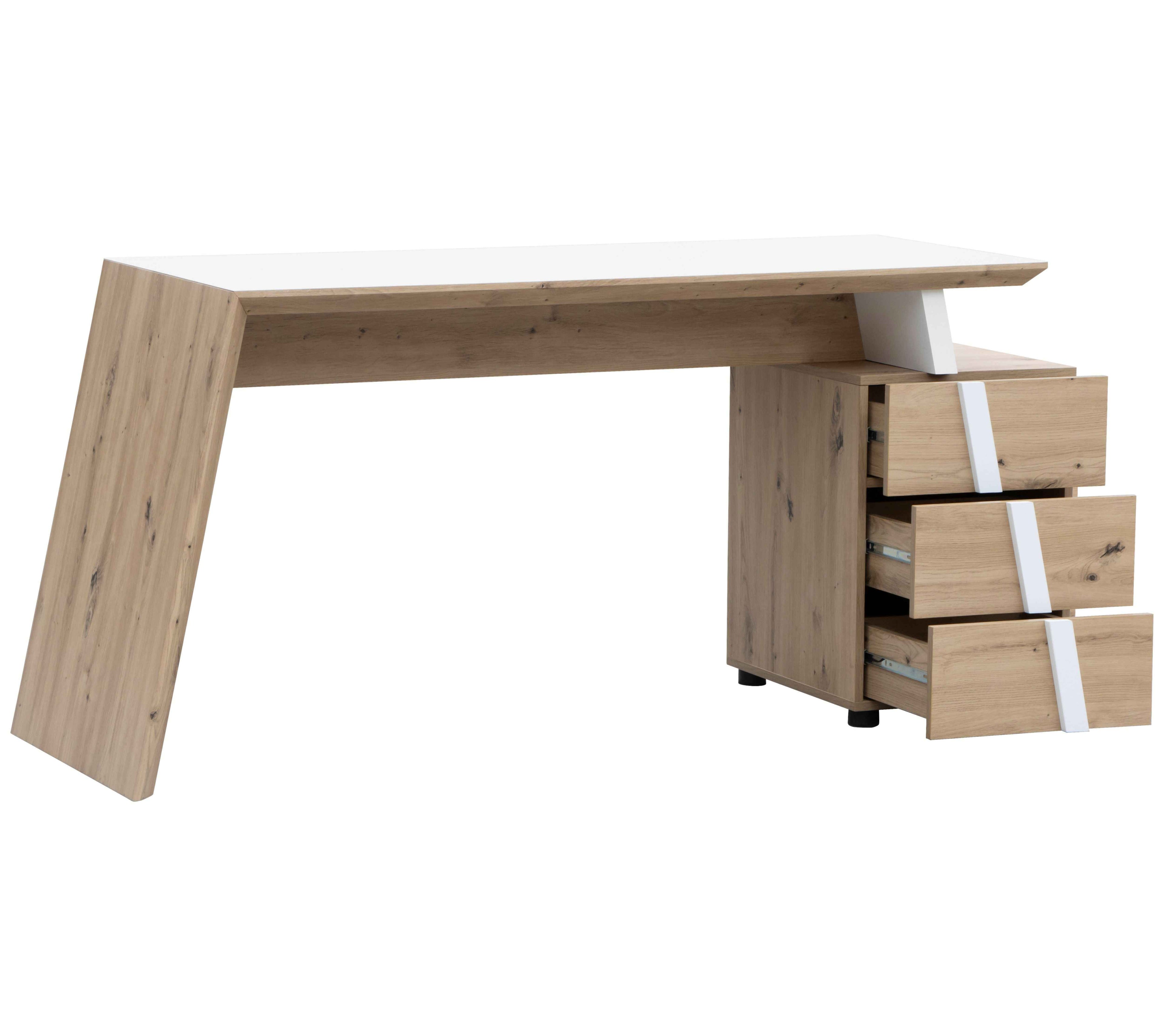 Schreibtisch Eiche Artisan/Weiß