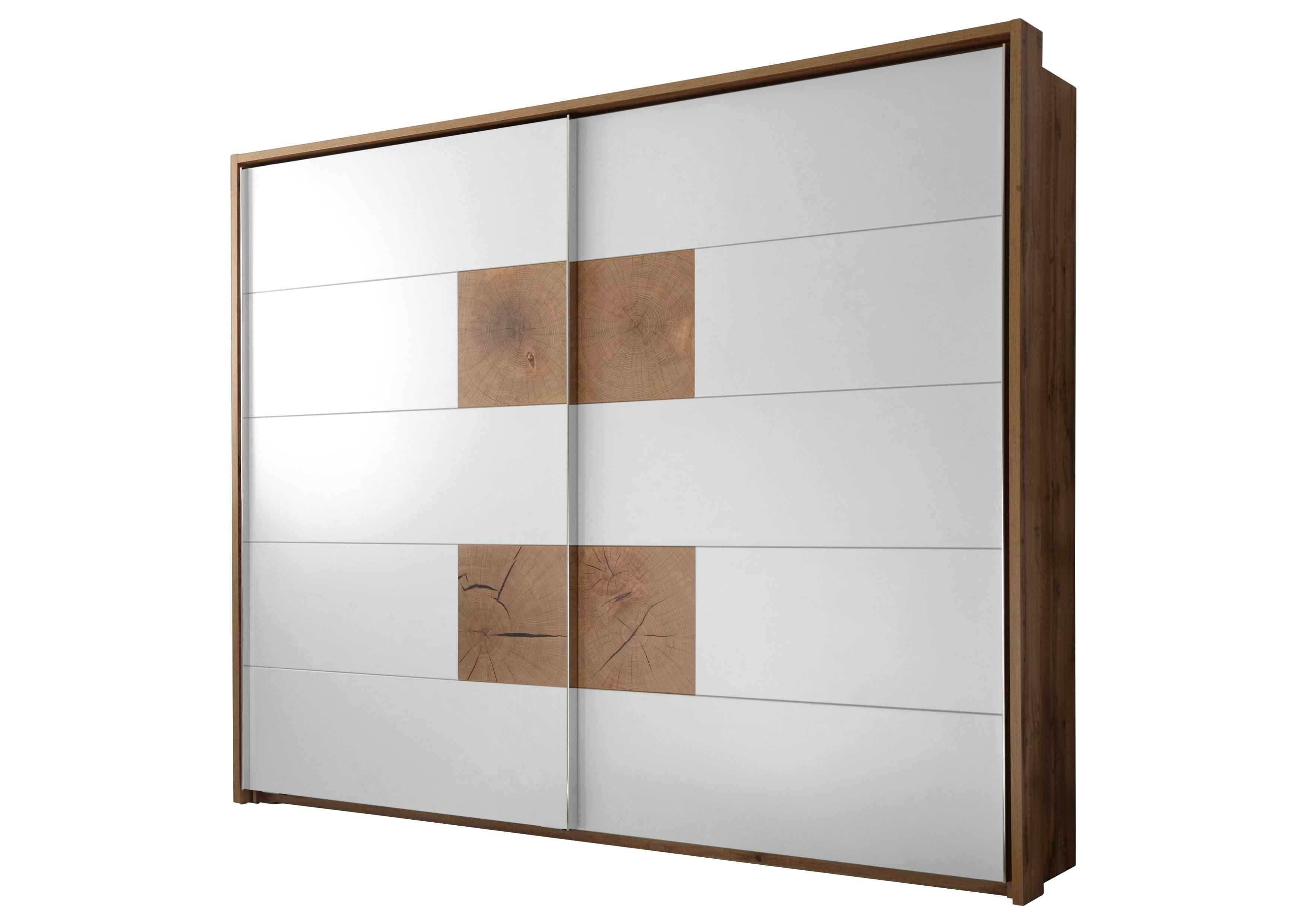 Schwebetürenschrank Wildeiche/weiß