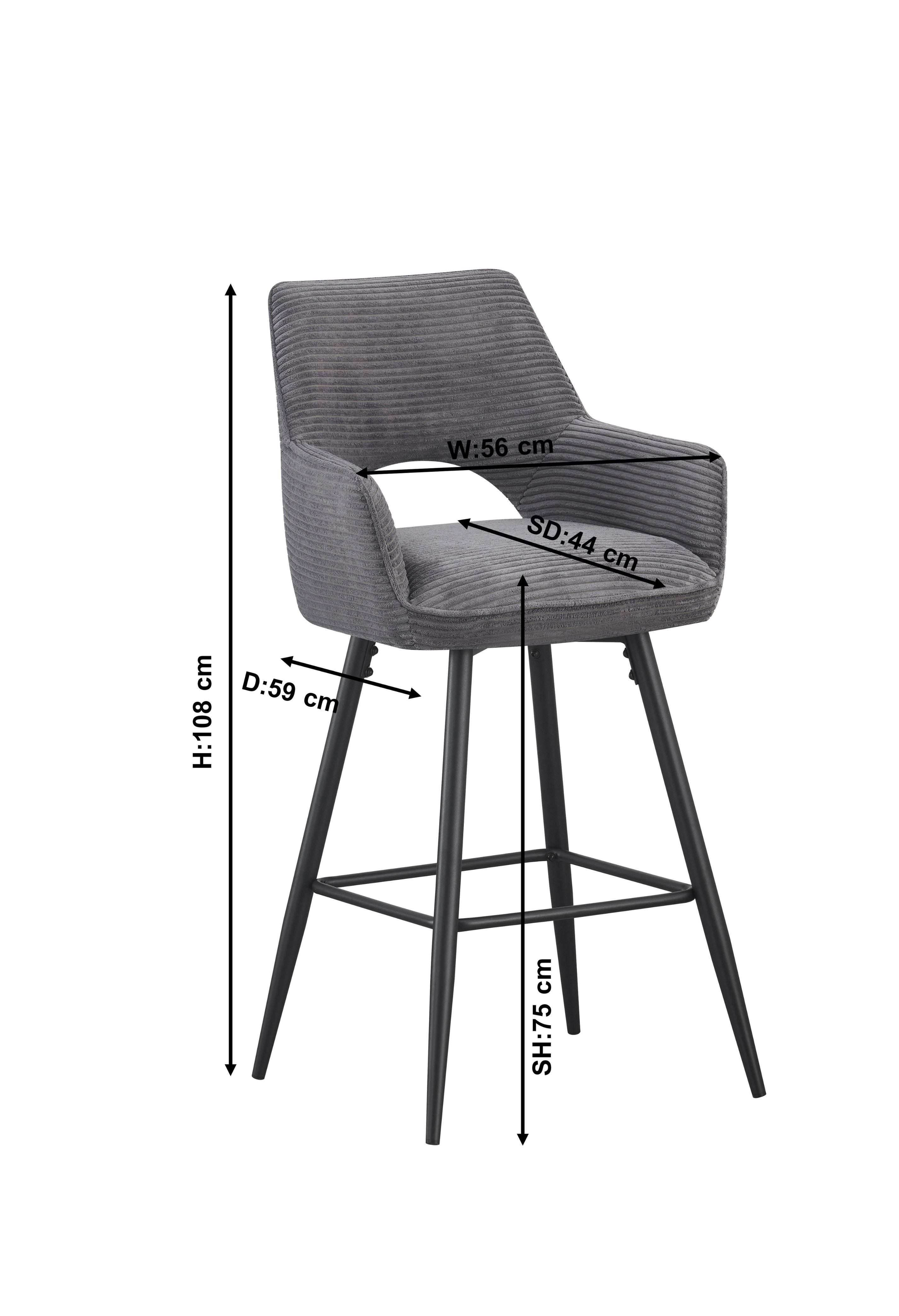 Barhocker Dunkelgrau
