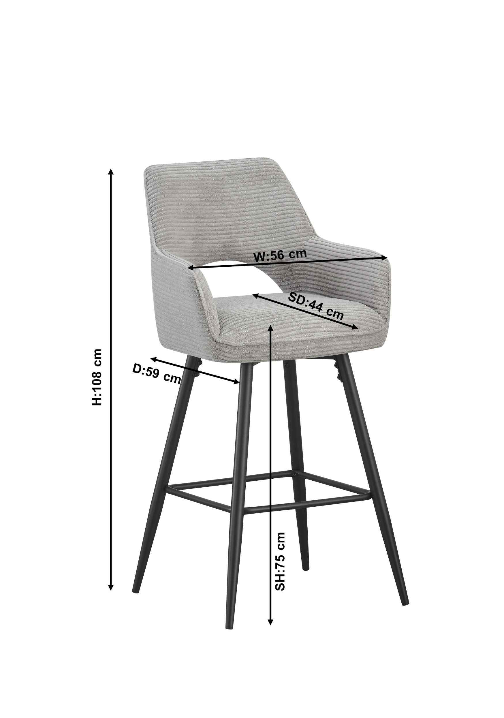 Barhocker Hellgrau