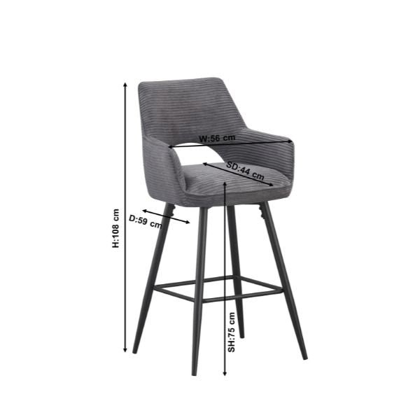 Barhocker Dunkelgrau