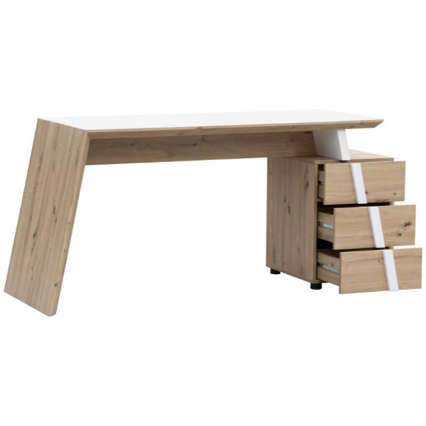 Schreibtisch Eiche Artisan/Weiß