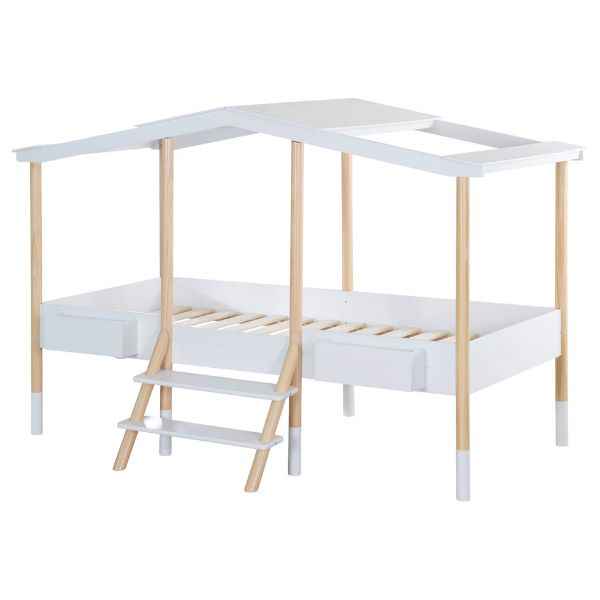 Hausbett Holz/Weiß