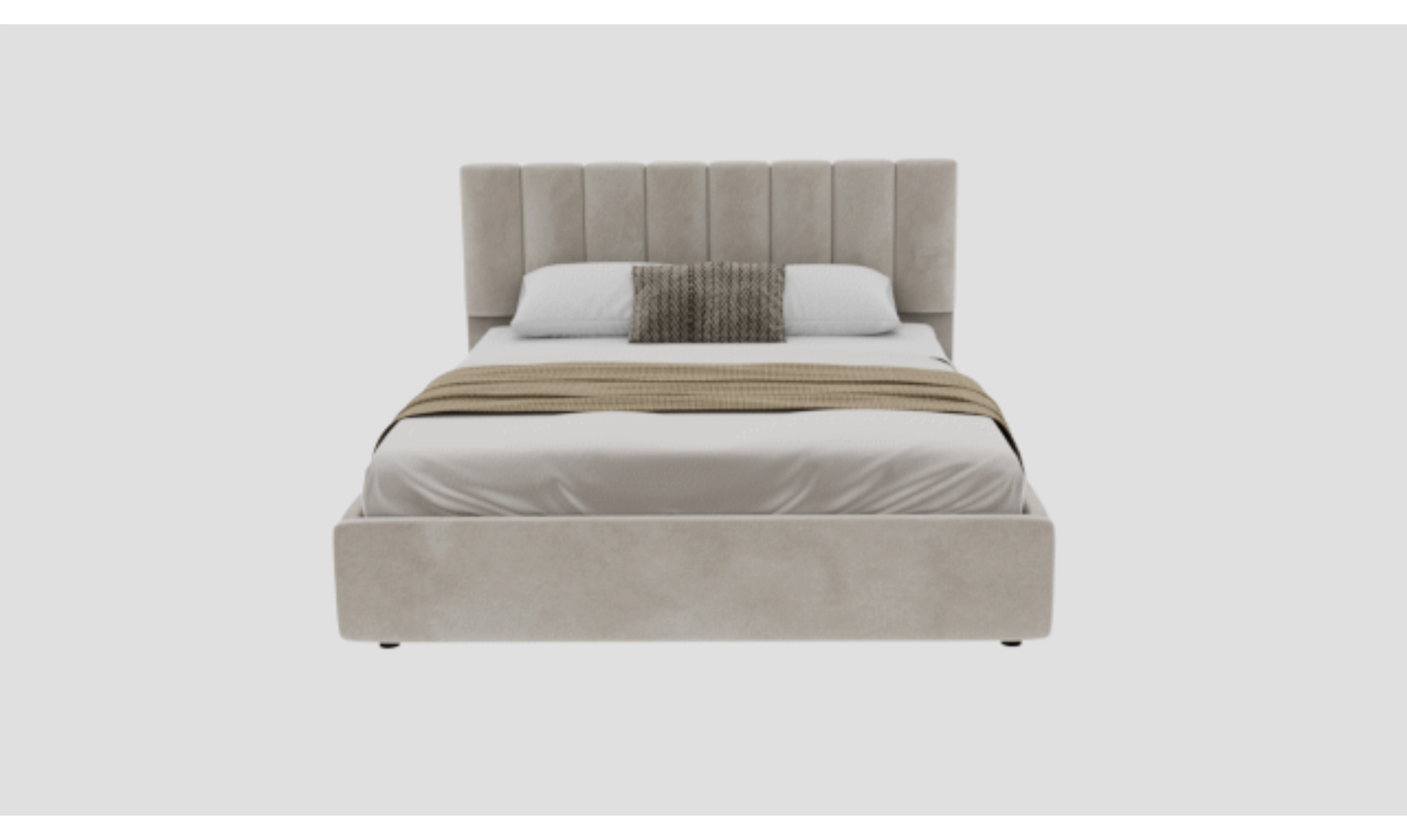 Polsterbett Beige