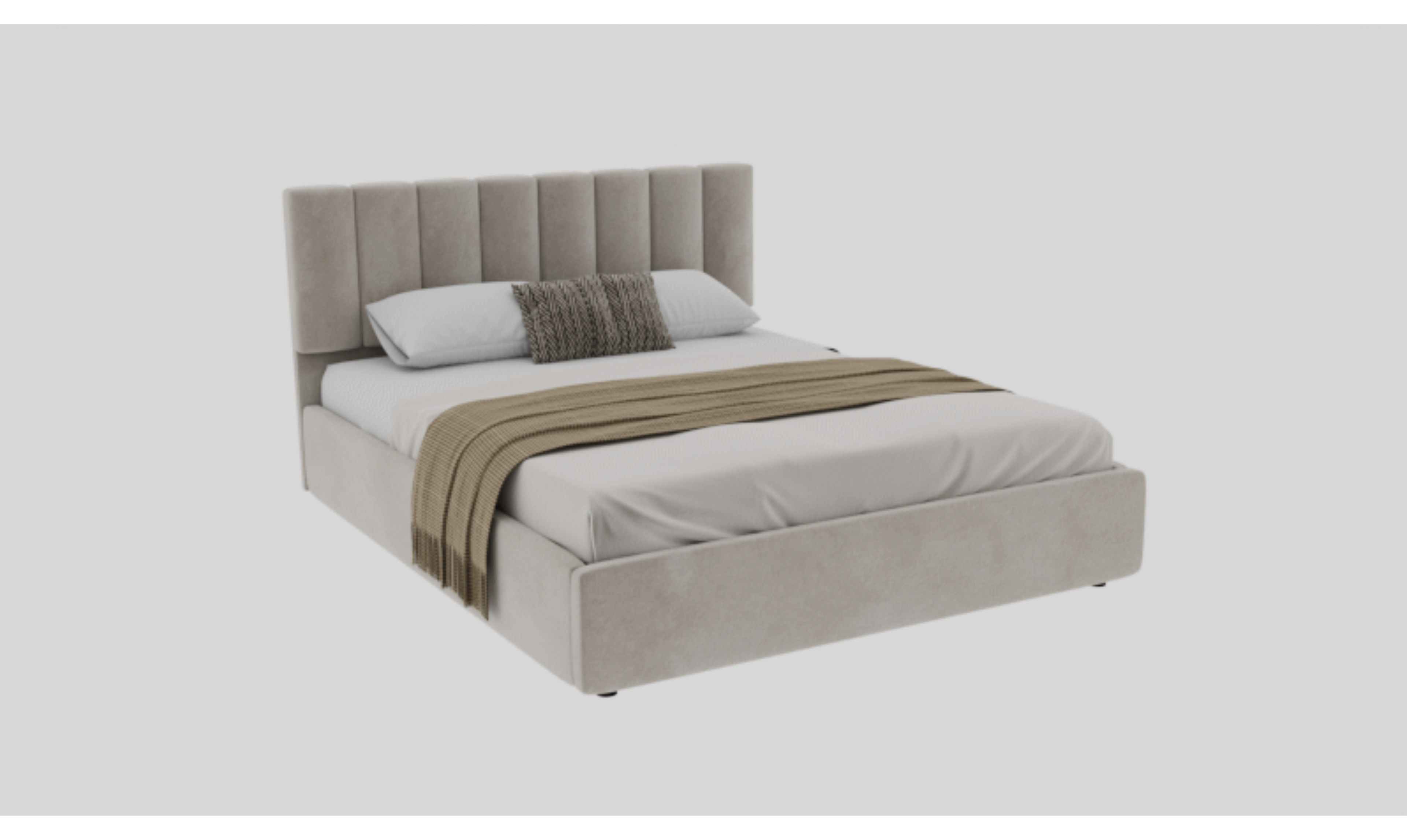 Polsterbett Beige