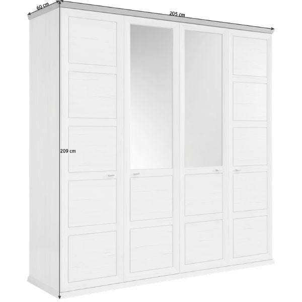 Drehtürenschrank Holz Weiß