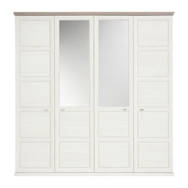 Drehtürenschrank Holz Weiß