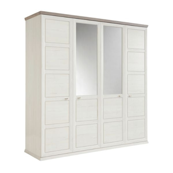 Drehtürenschrank Holz Weiß